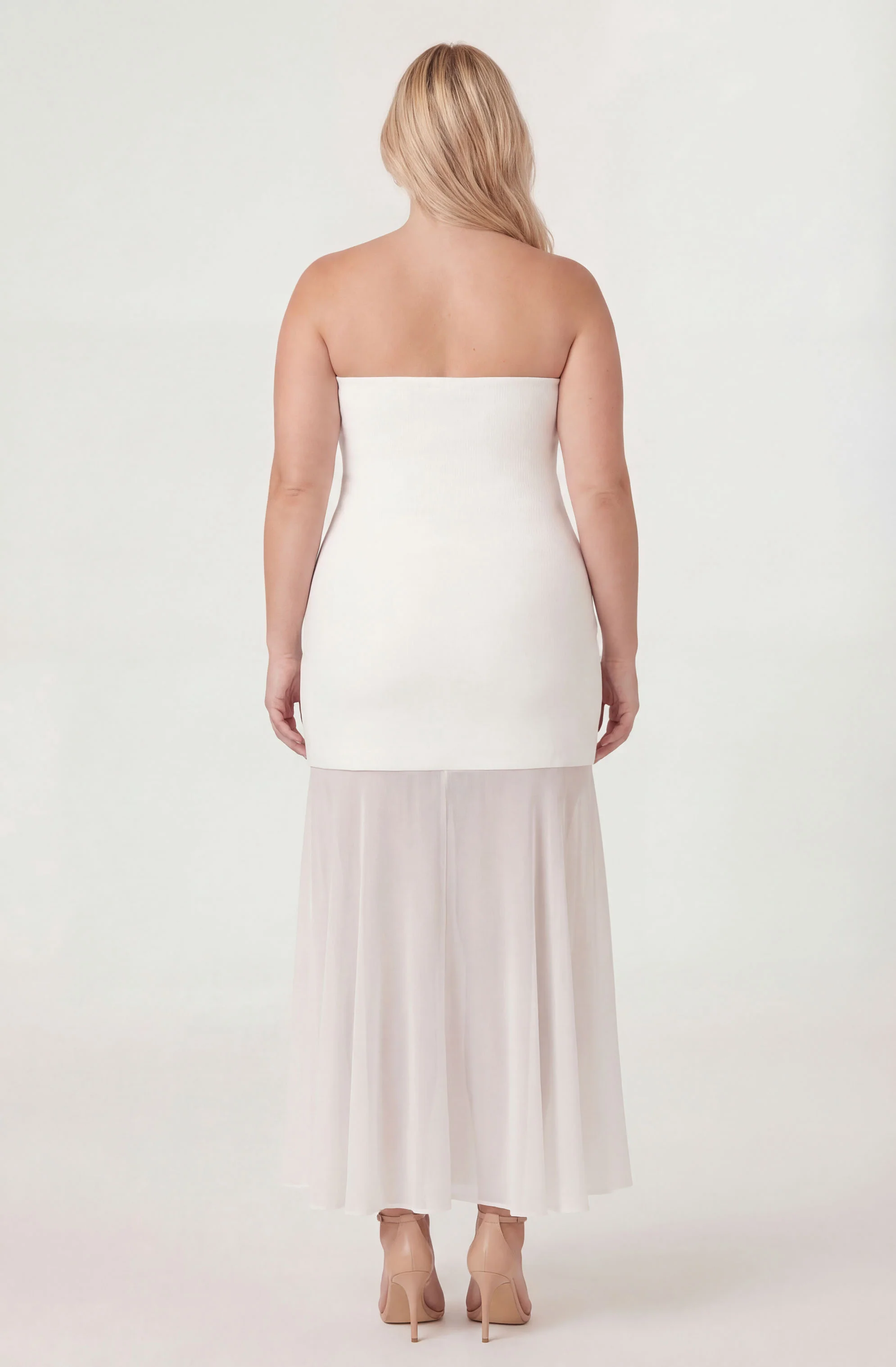 Lizet Strapless Mini Dress with Sheer Maxi Overlay - Image 24