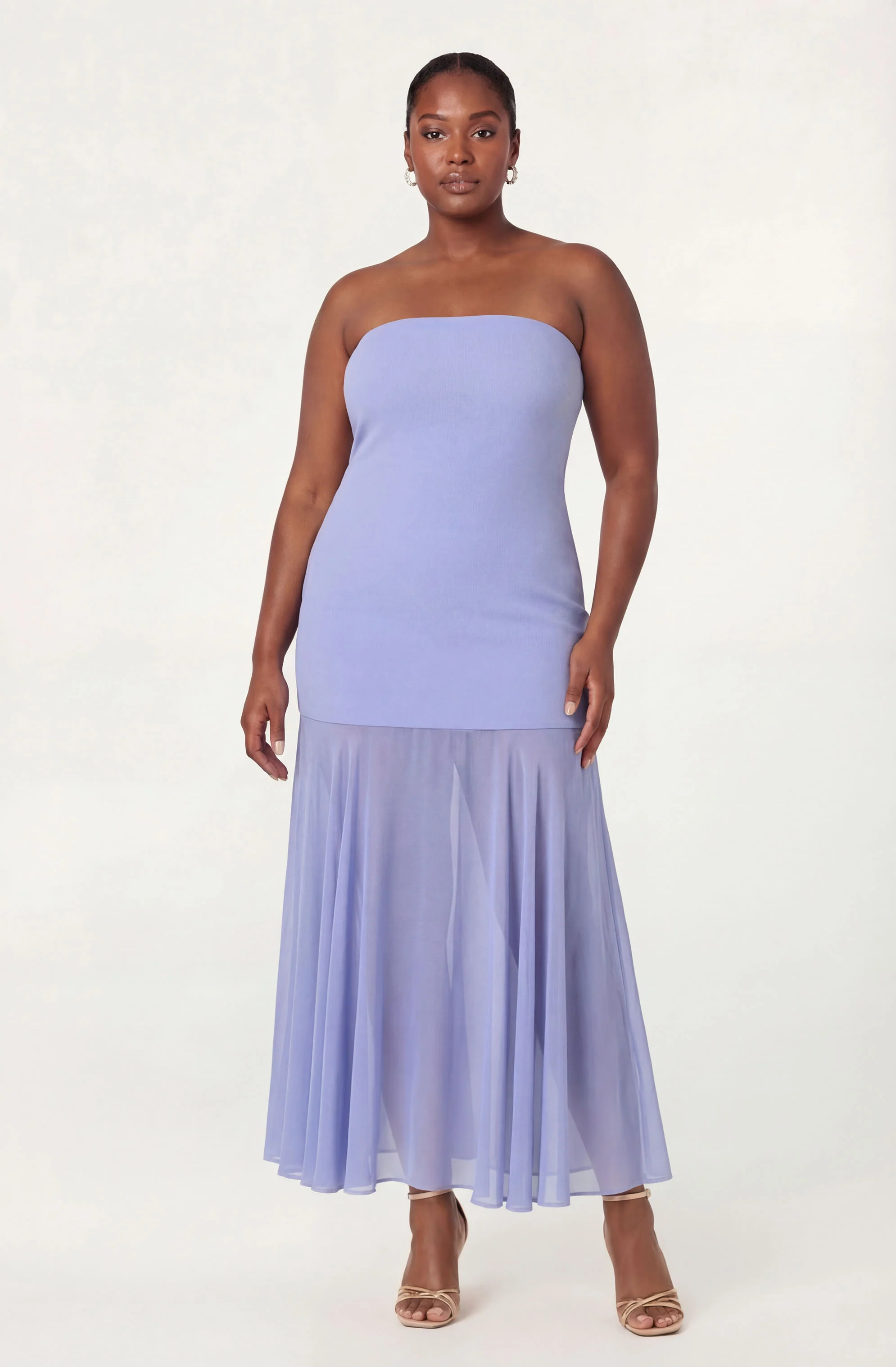 Lizet Strapless Mini Dress with Sheer Maxi Overlay - Image 25