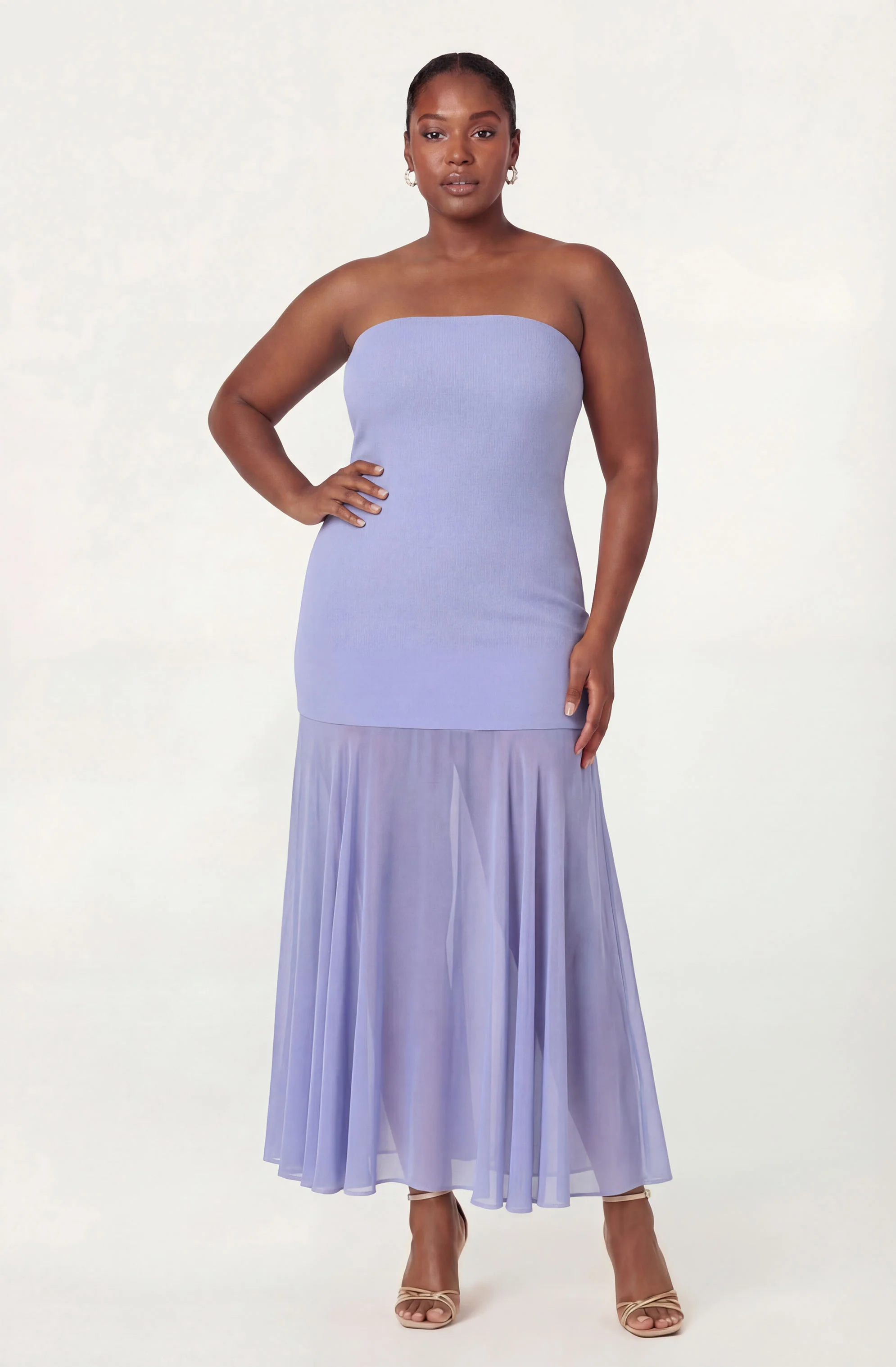 Lizet Strapless Mini Dress with Sheer Maxi Overlay - Image 26