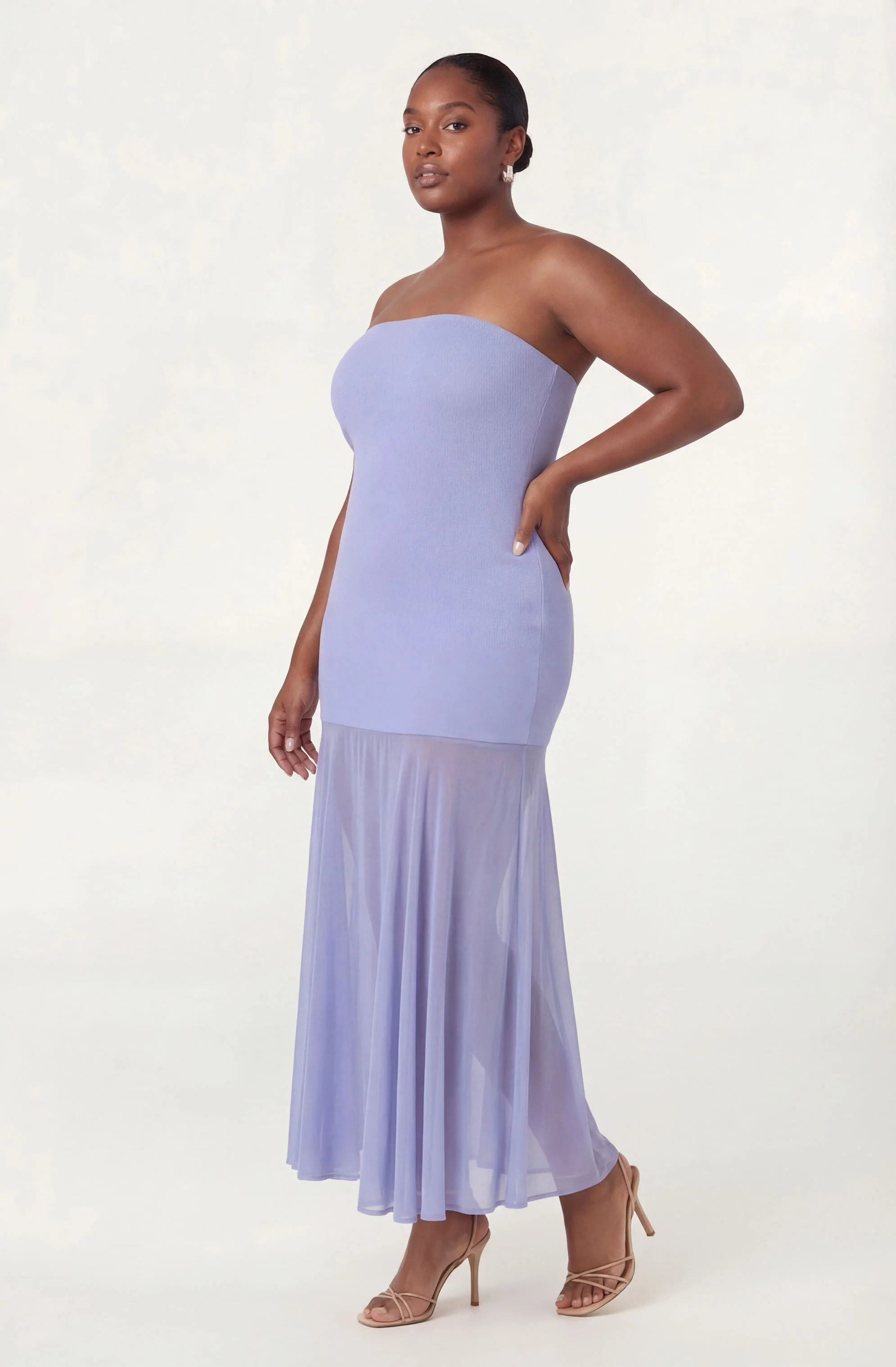 Lizet Strapless Mini Dress with Sheer Maxi Overlay - Image 27