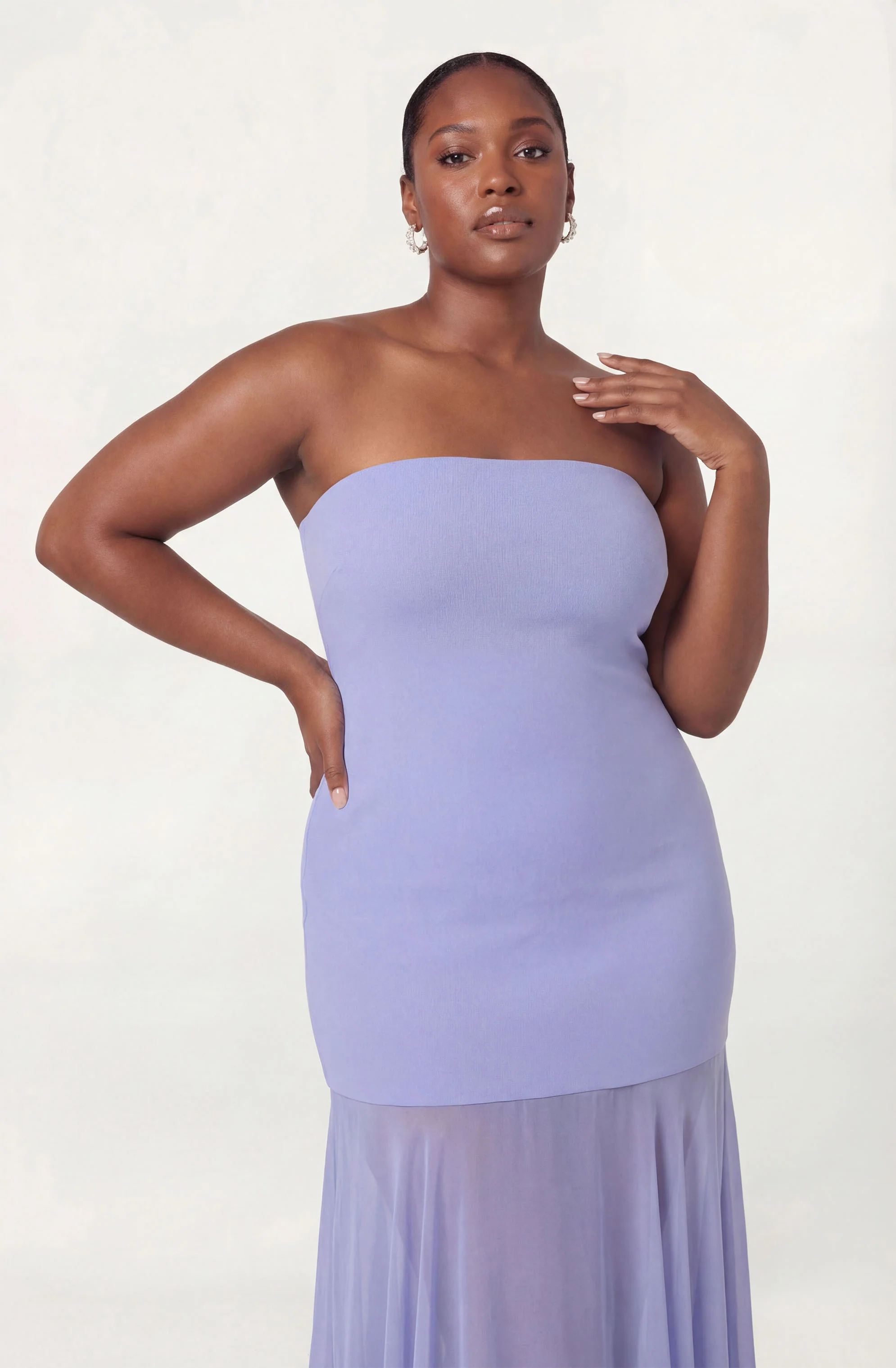 Lizet Strapless Mini Dress with Sheer Maxi Overlay - Image 28