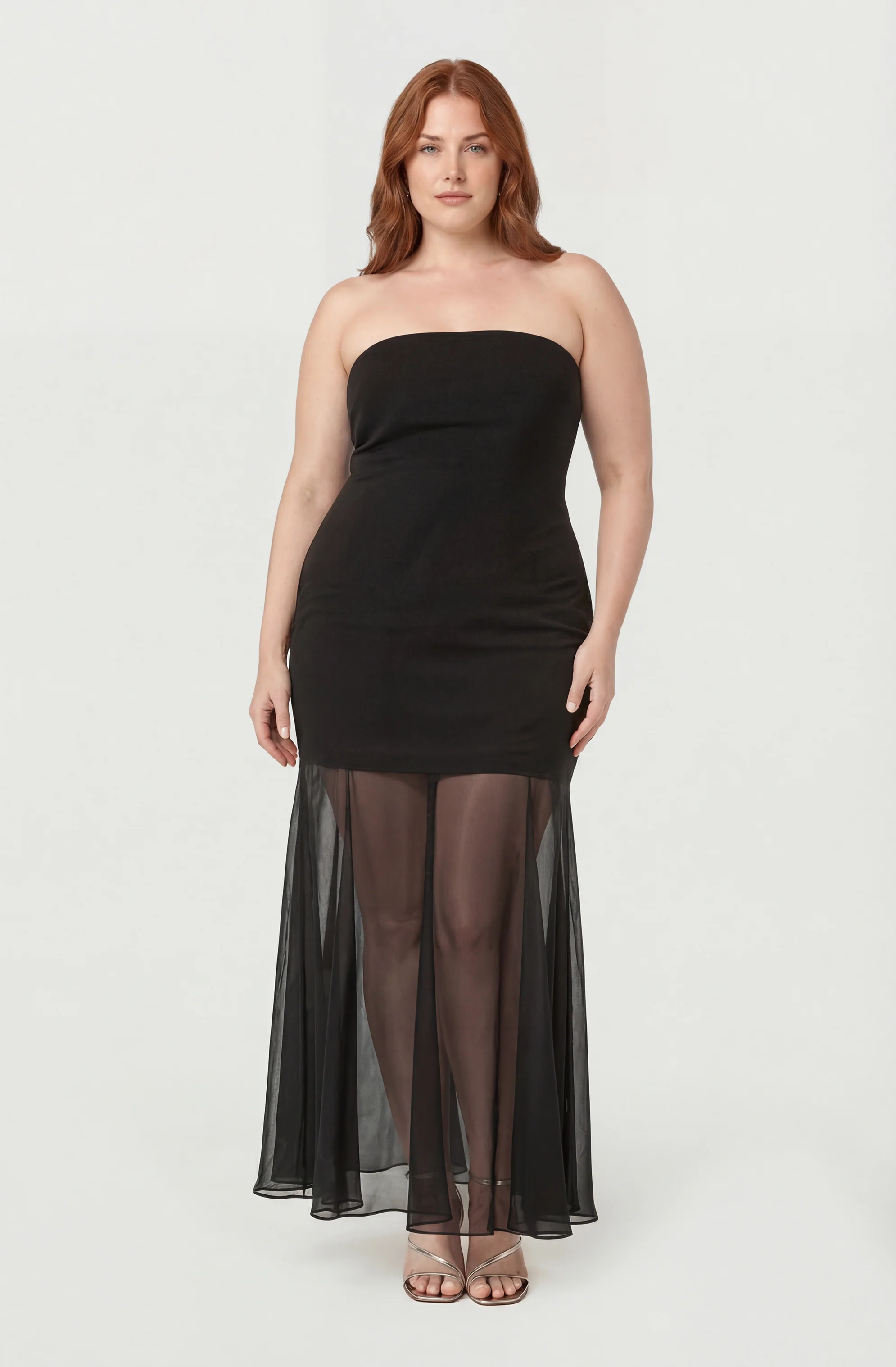 Lizet Strapless Mini Dress with Sheer Maxi Overlay - Image 31