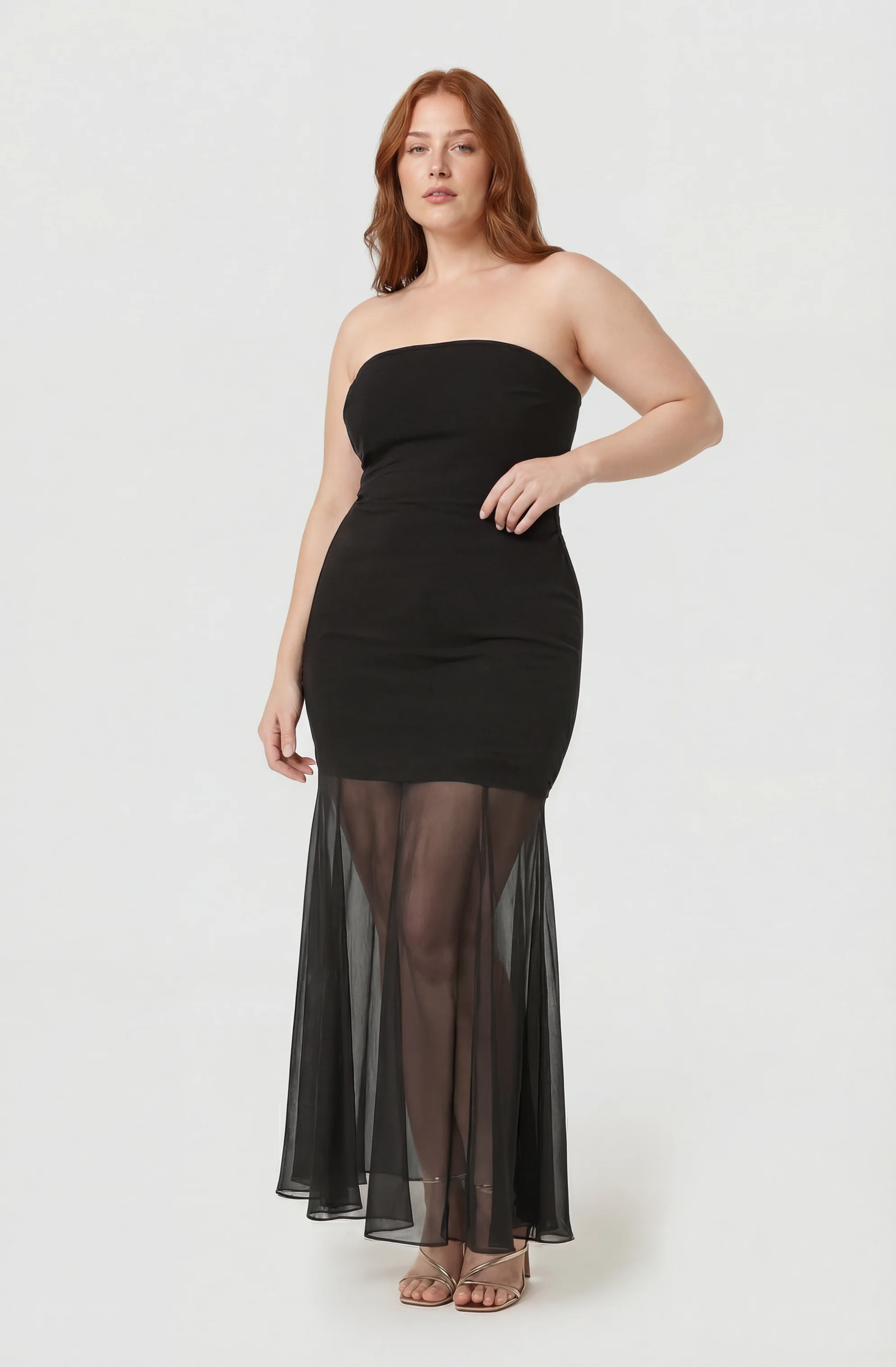 Lizet Strapless Mini Dress with Sheer Maxi Overlay - Image 33