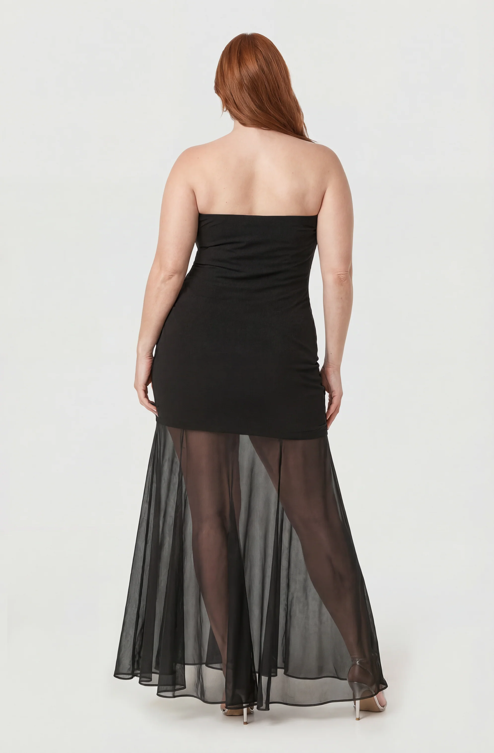 Lizet Strapless Mini Dress with Sheer Maxi Overlay - Image 36