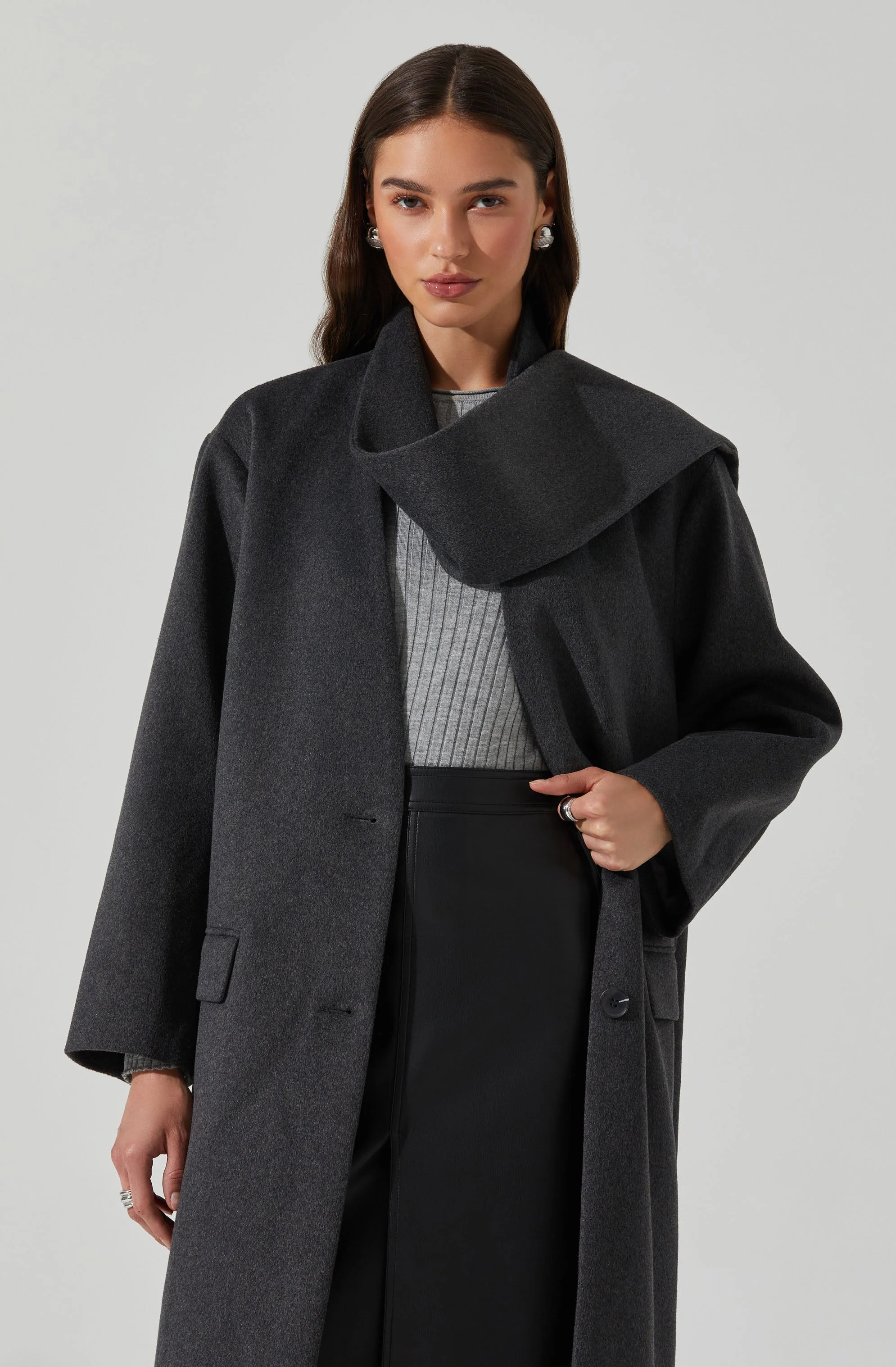 Londyn Scarf Longline Coat - Image 2