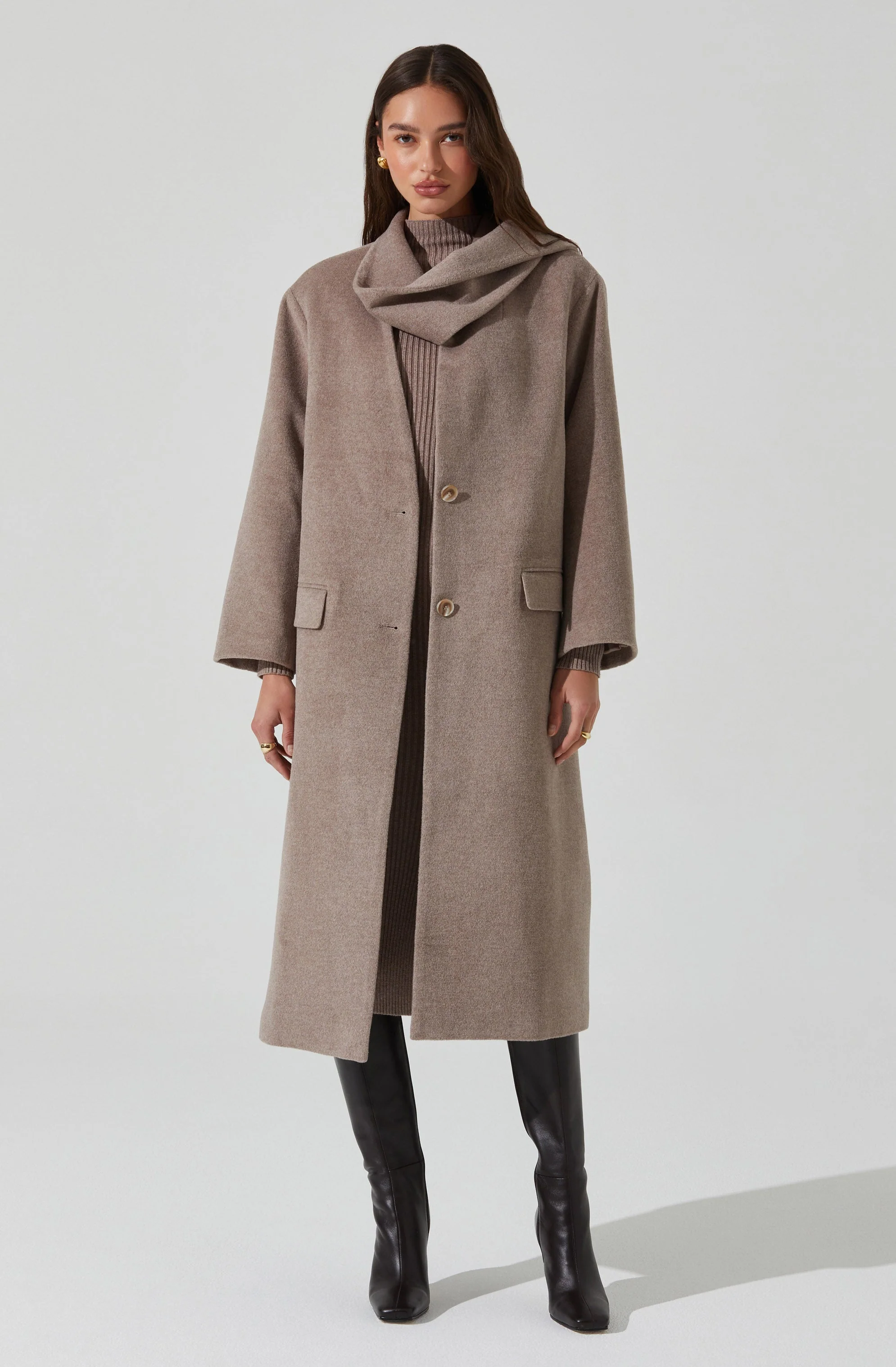 Londyn Scarf Longline Coat - Image 7