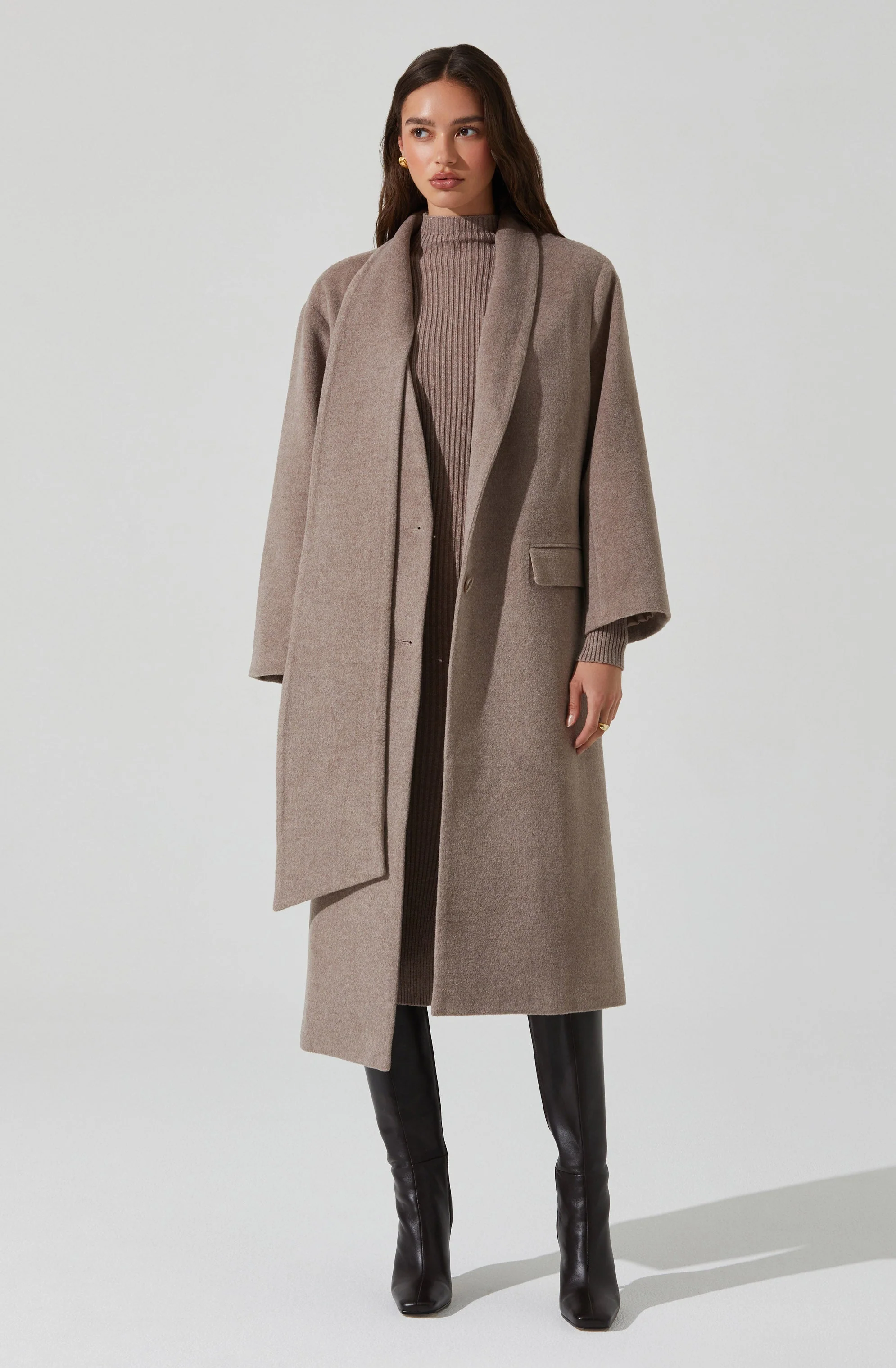 Londyn Scarf Longline Coat - Image 9
