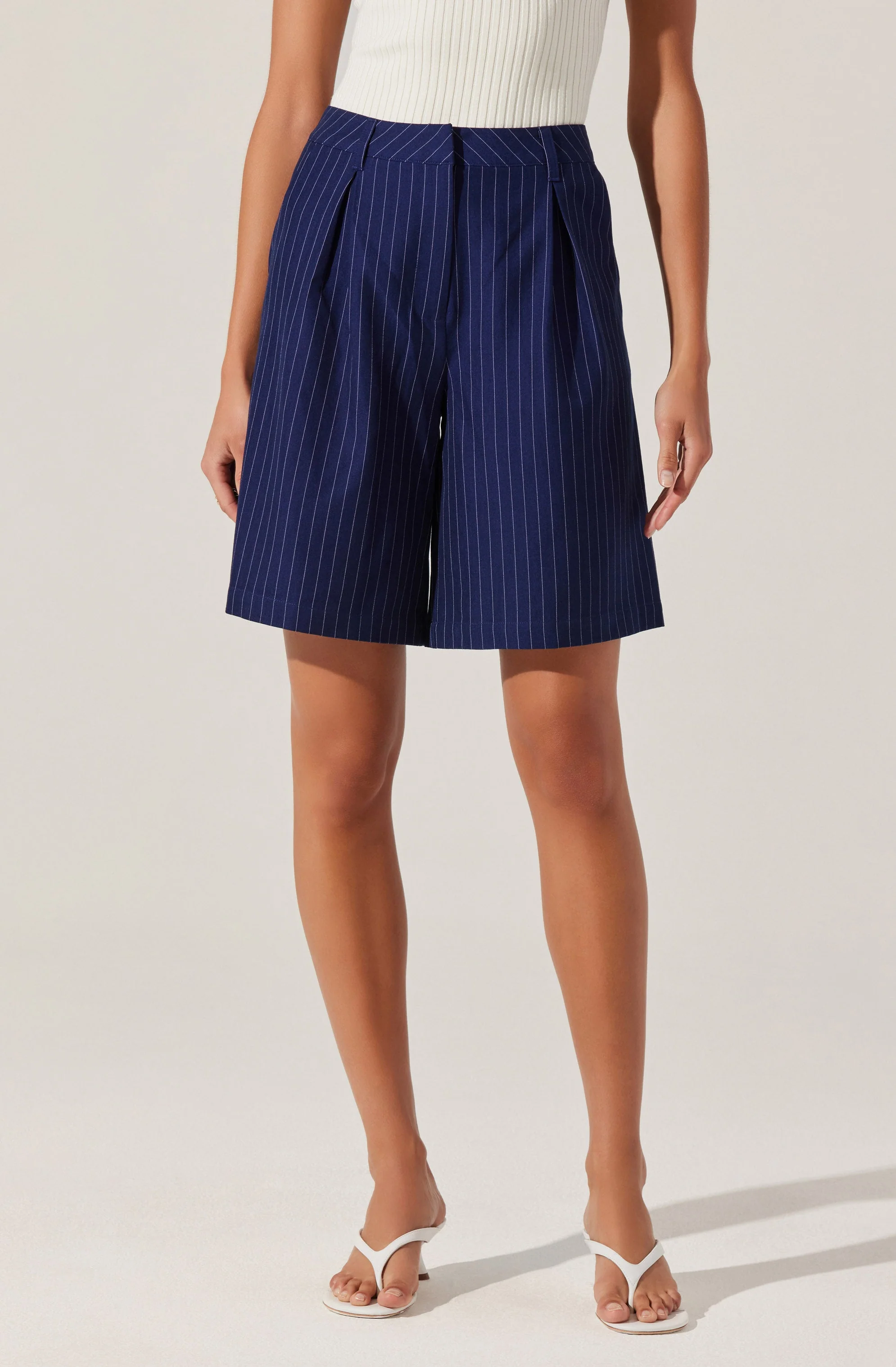 Tailored Pinstripe Bermuda Shorts - Image 4
