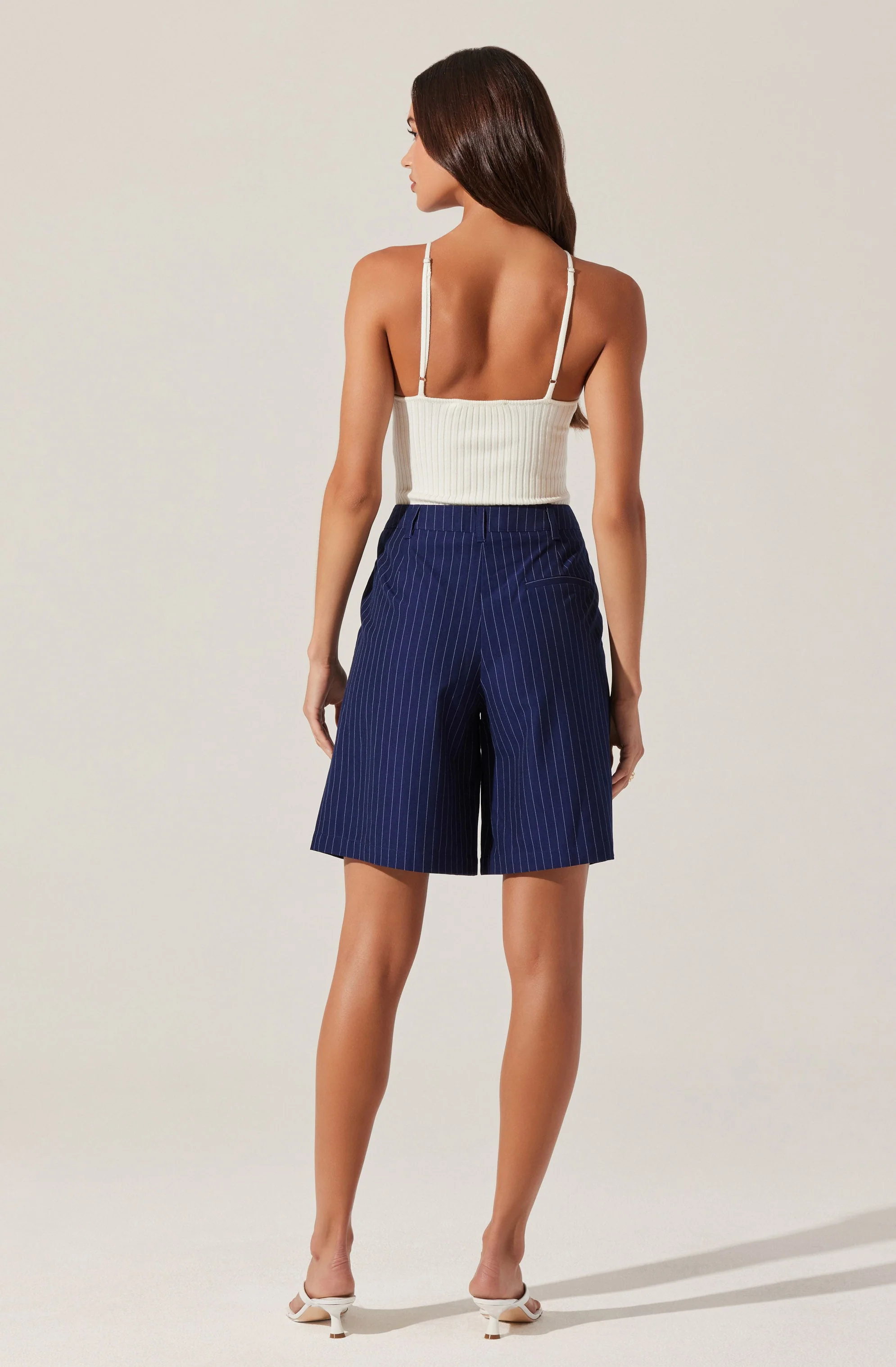 Tailored Pinstripe Bermuda Shorts - Image 6