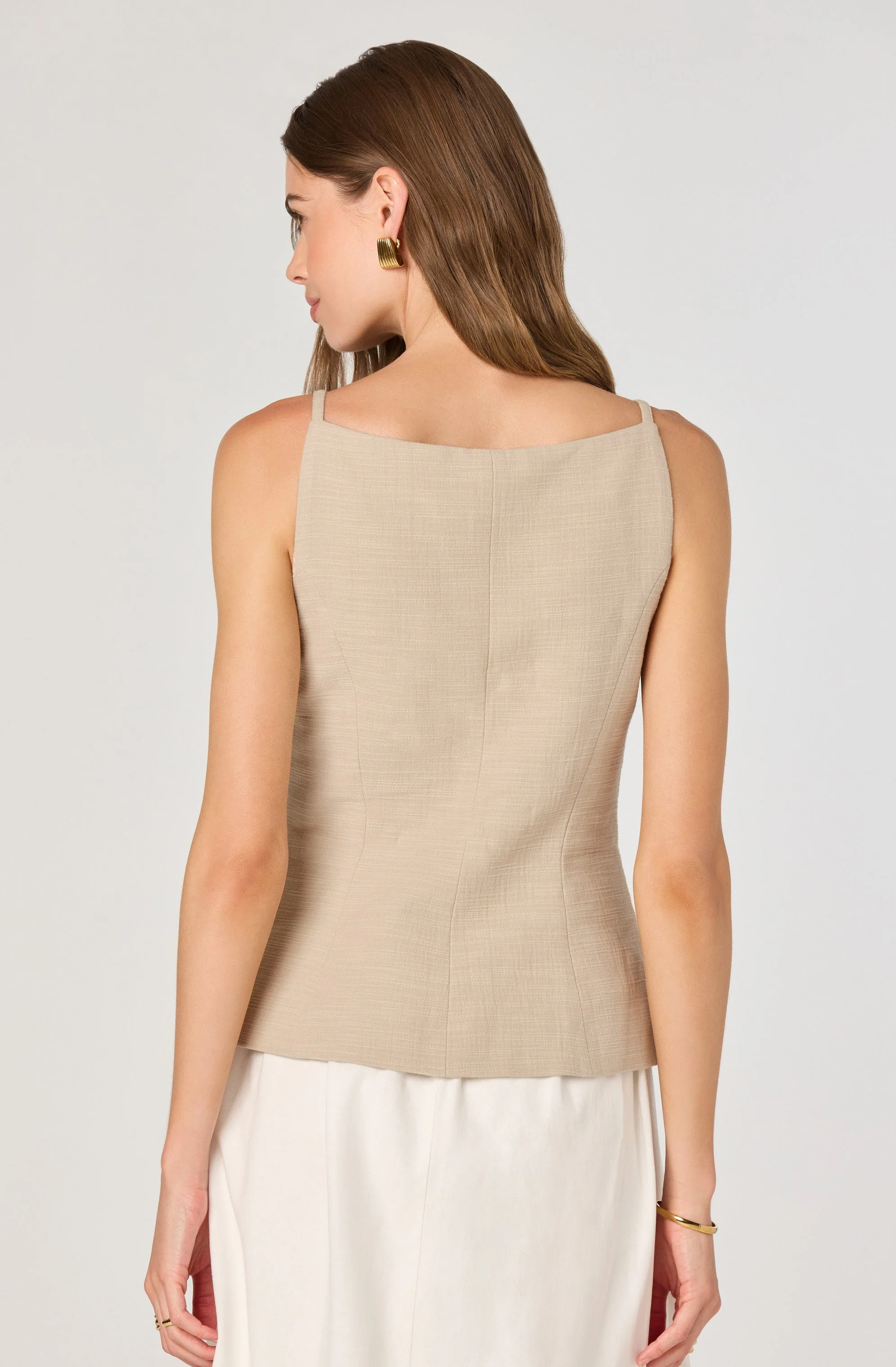 Longline Vest Mixed Media Dress - Image 3