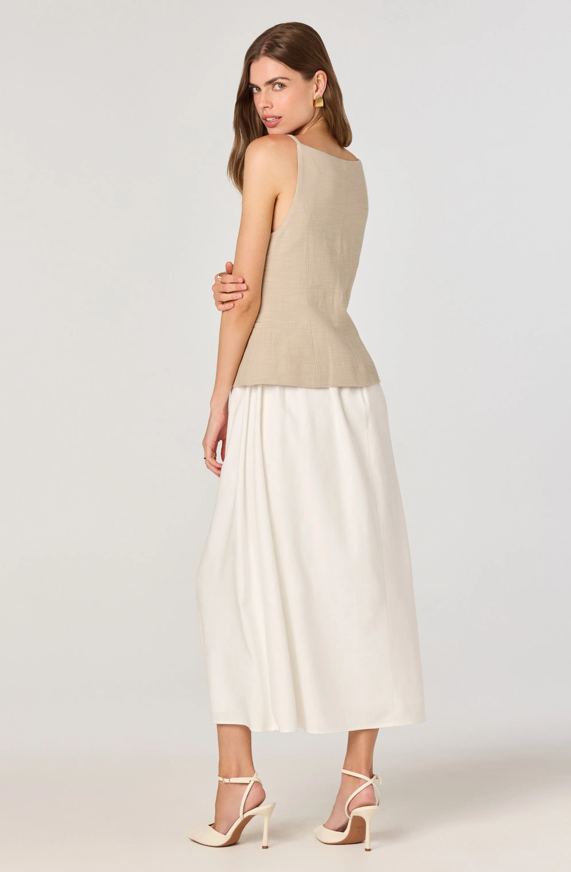 Longline Vest Mixed Media Dress - Image 4