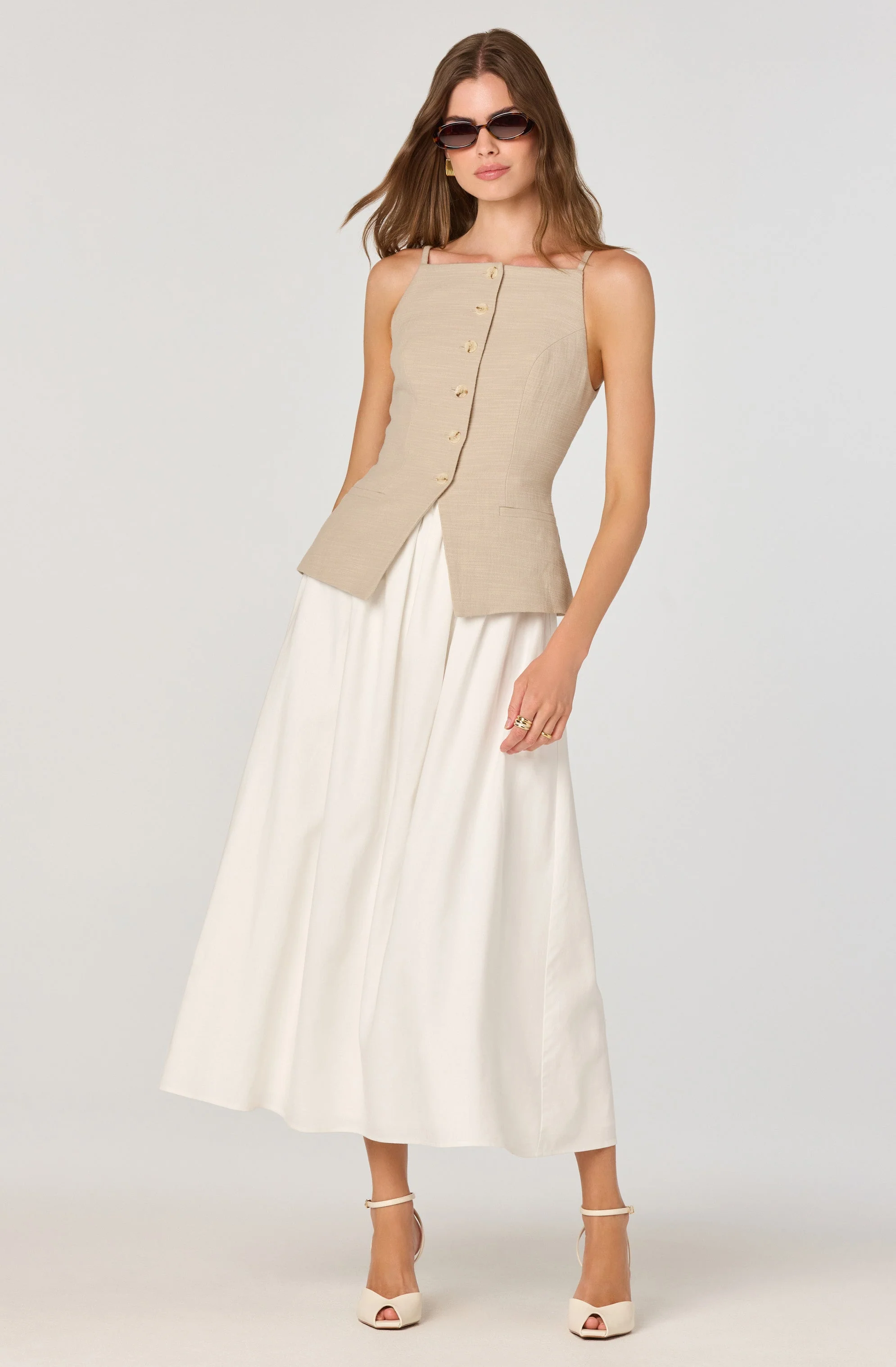 Longline Vest Mixed Media Dress - Image 5