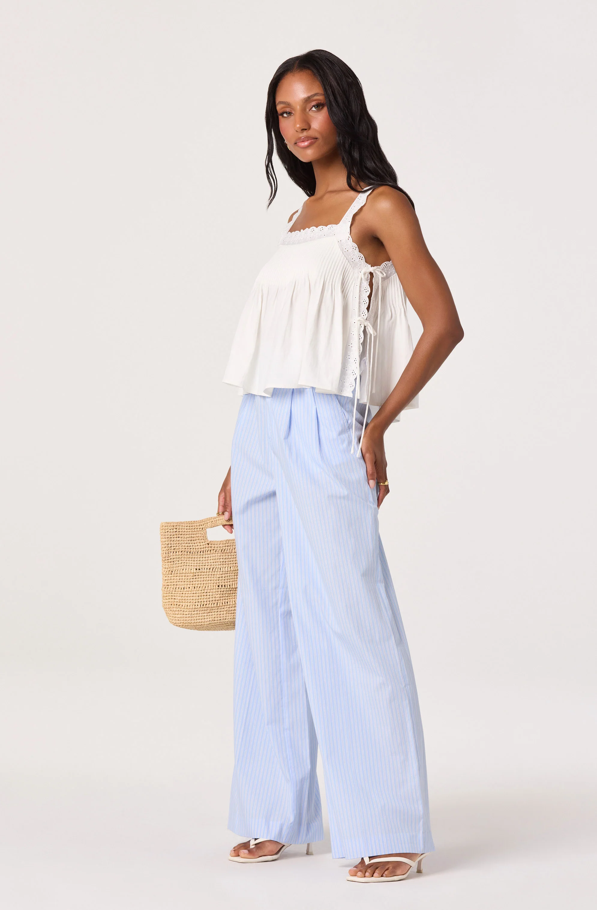 Lori Eyelet Babydoll Tank Top - Image 2