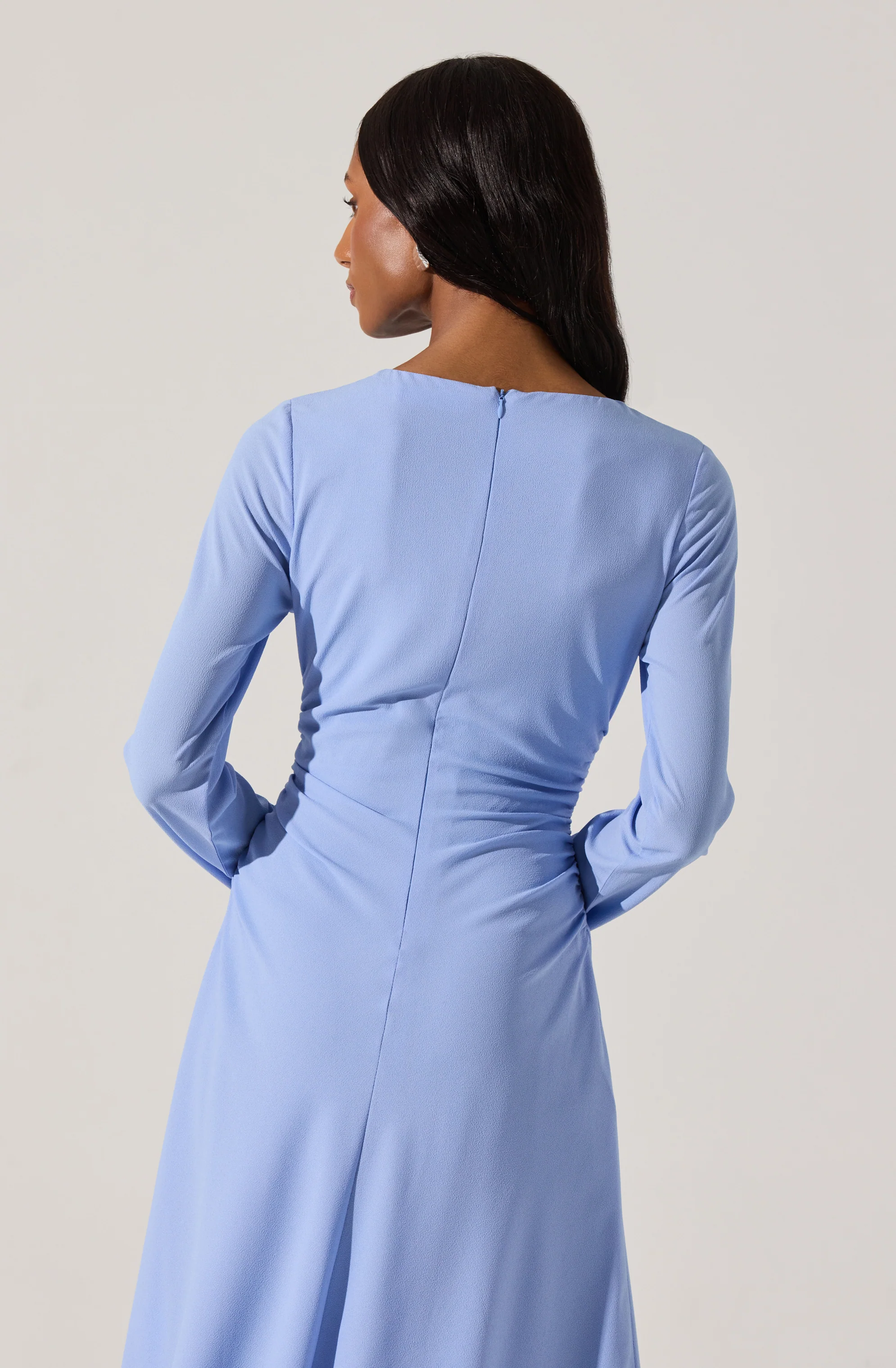 Long Sleeve Asymmetrical Hem Dress - Image 4