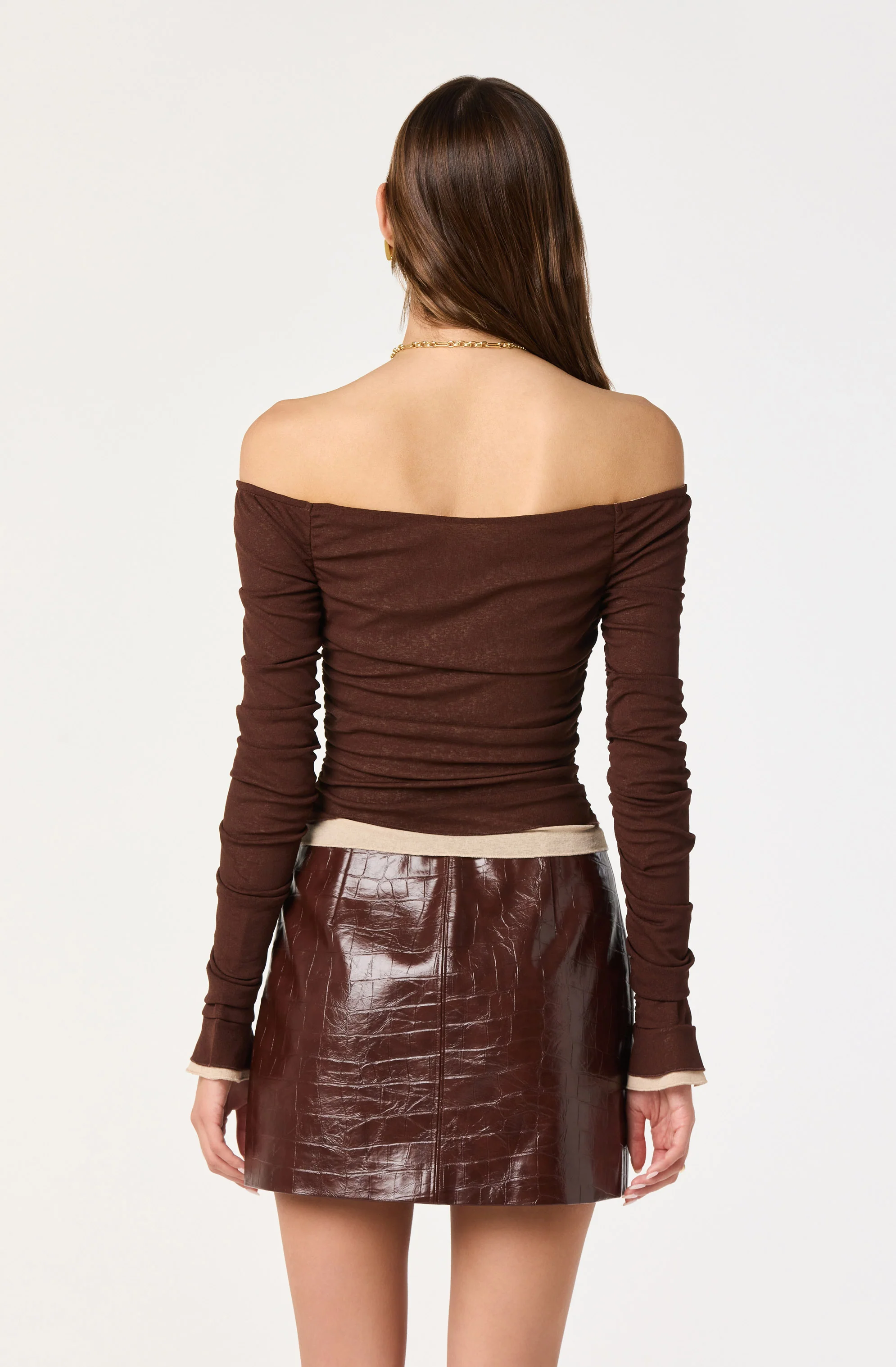 Ruched Layered Off Shoulder Top - Image 10