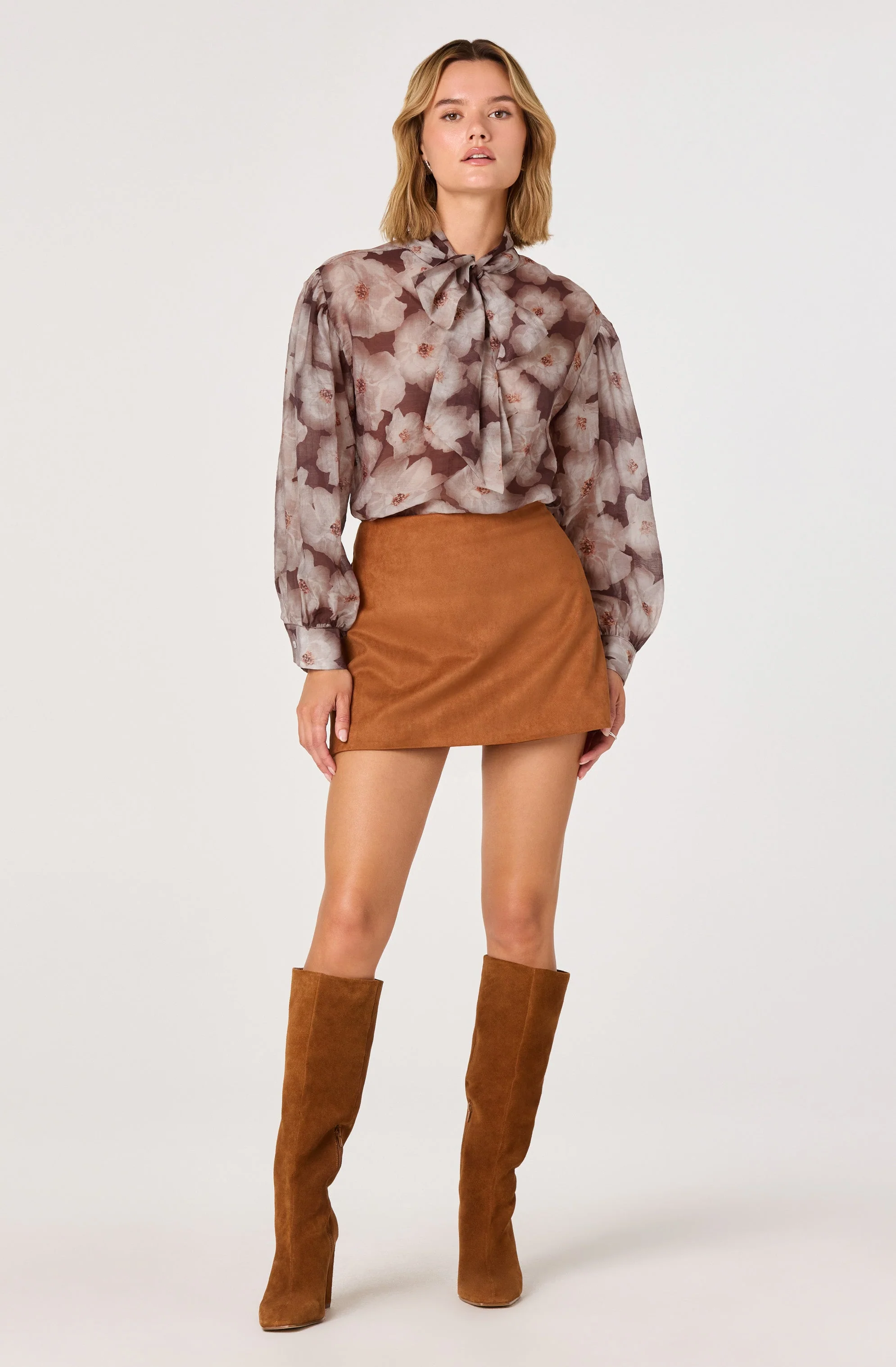 Semi Sheer Bow Necktie Top - Image 6