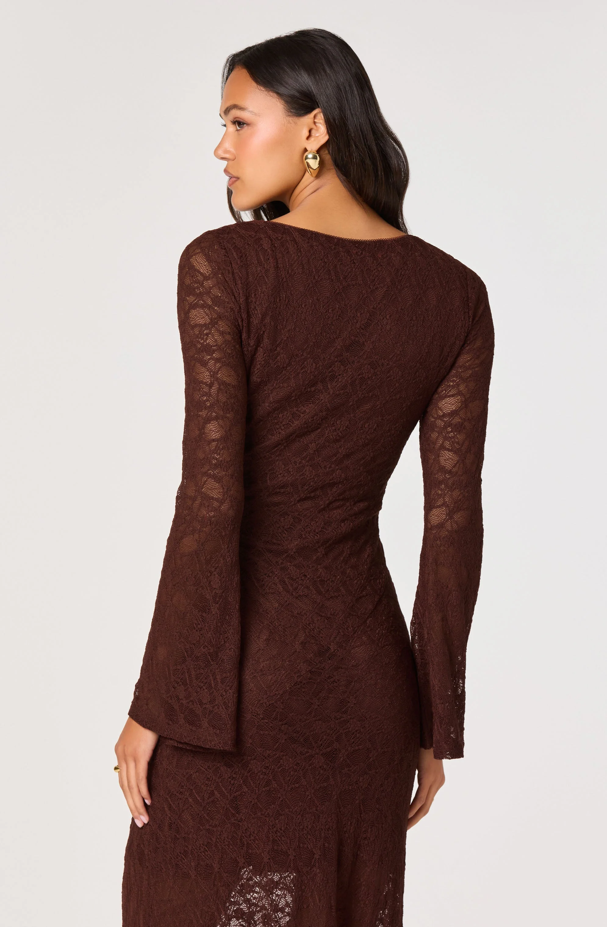 Long Sleeve Lace Maxi Dress - Image 2