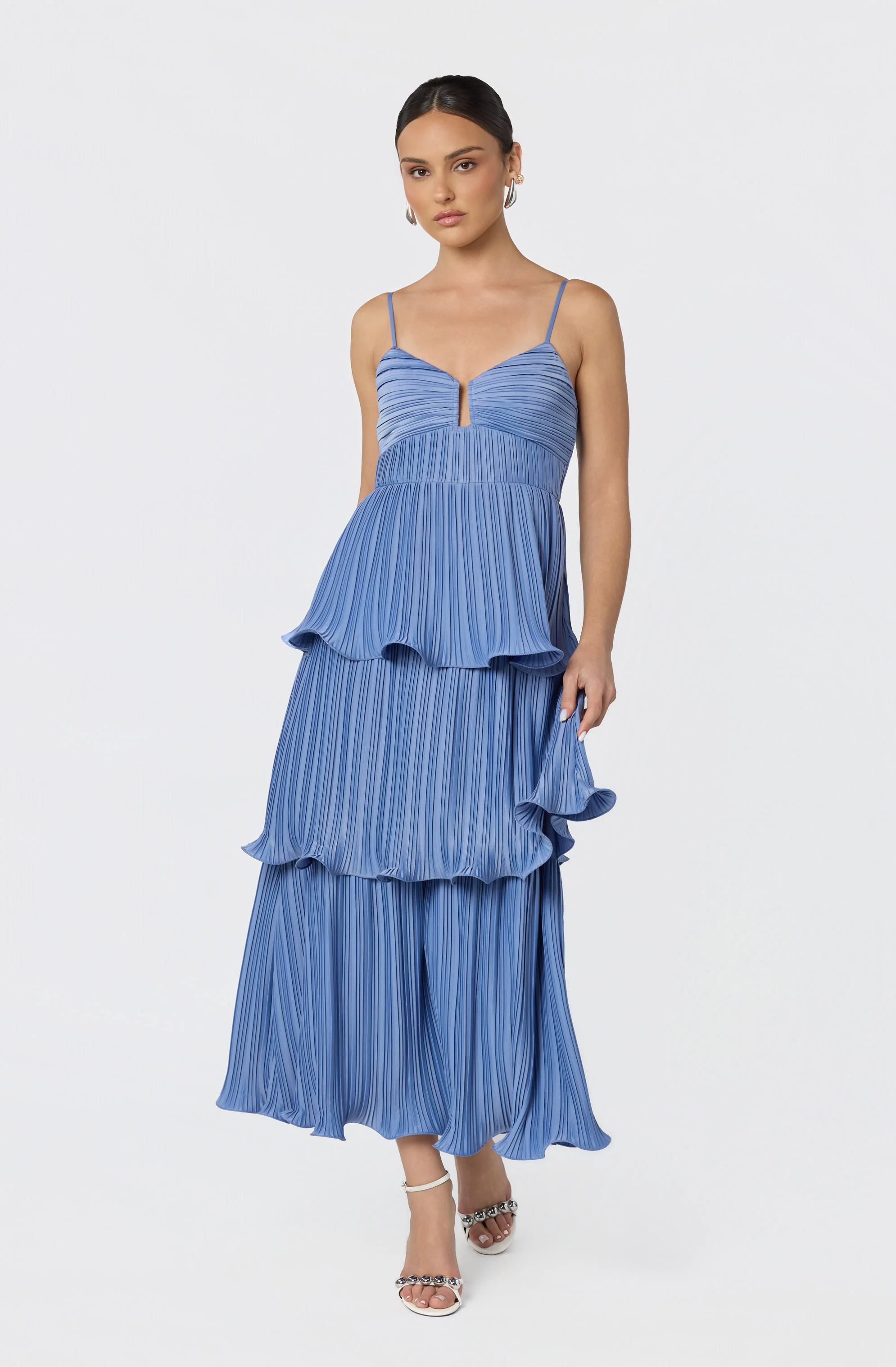 Lupin Pleated Tiered Maxi Dress - Image 7
