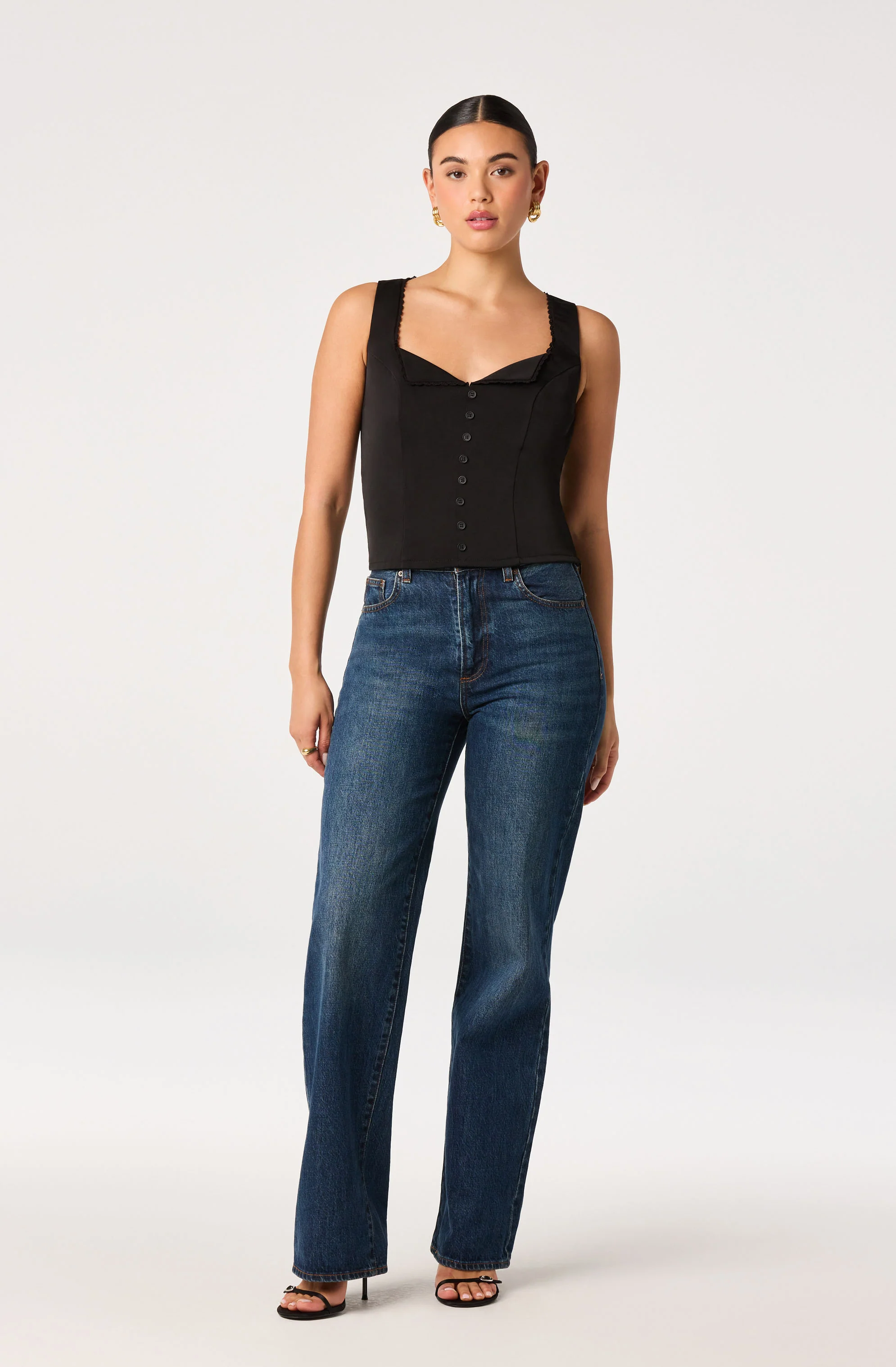 Maddison Scalloped Crochet Trim Tank - Image 2