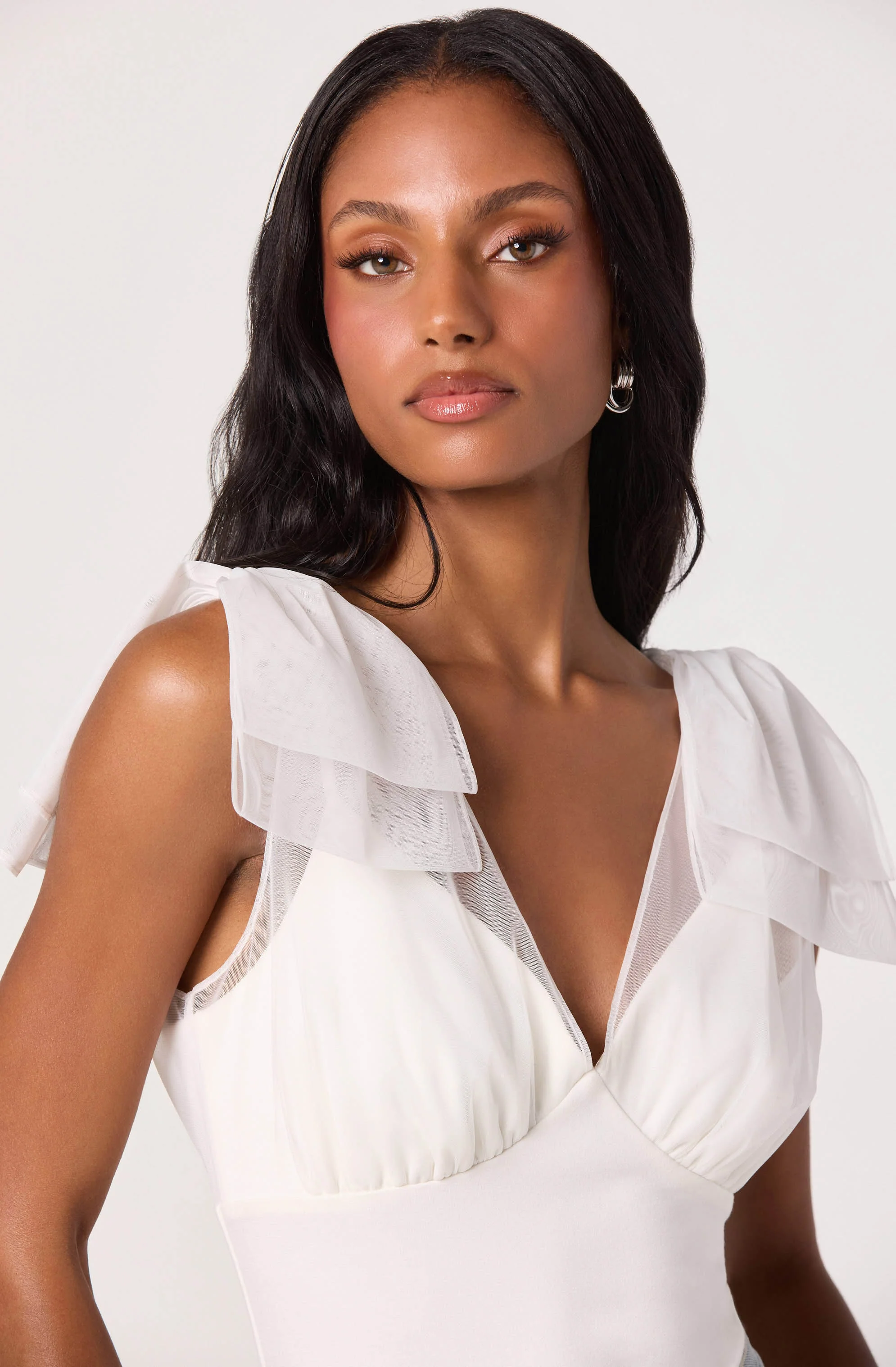 Maelie Tulle Bow-Detail Tank Bodysuit - Image 3
