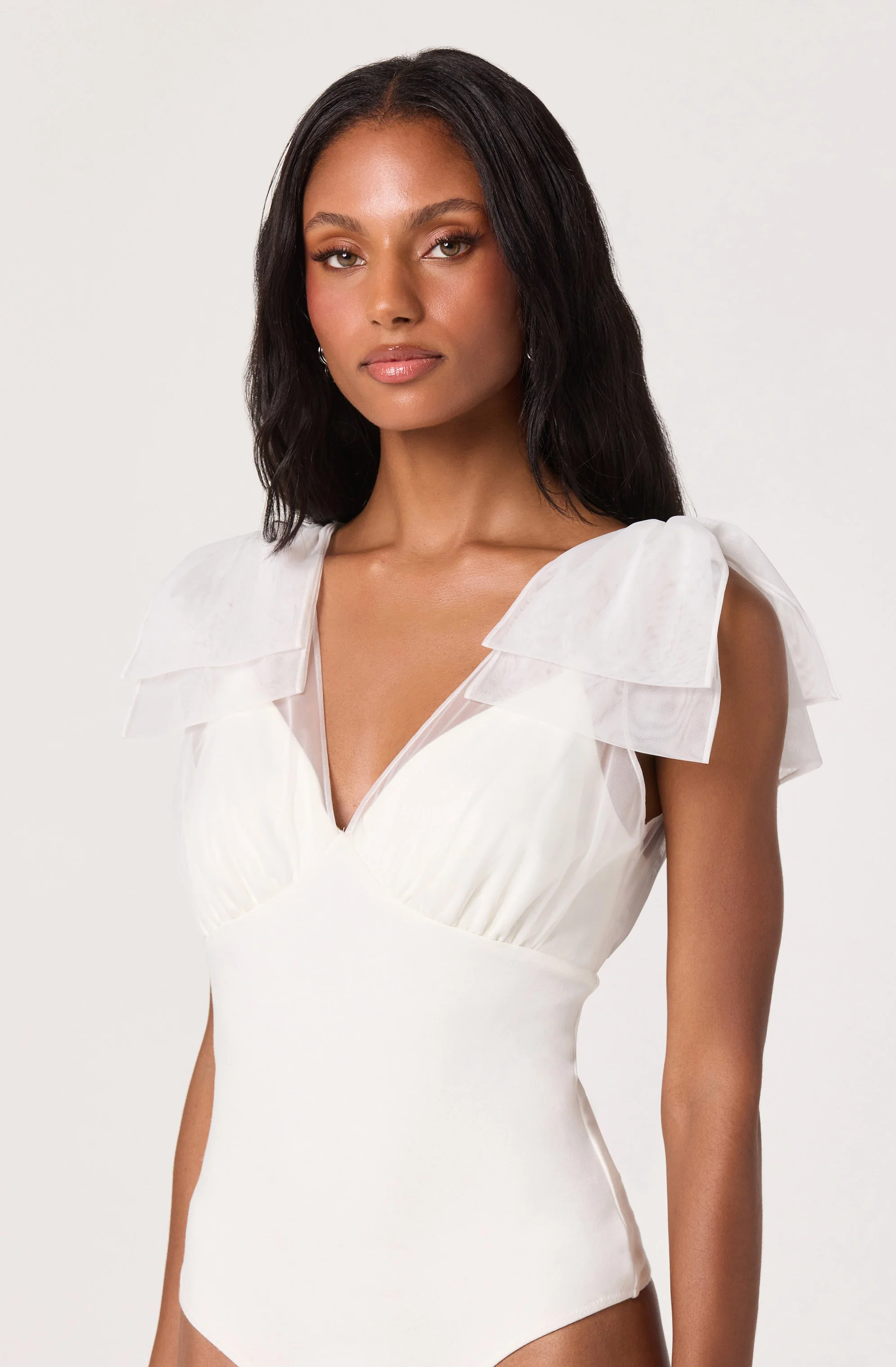 Maelie Tulle Bow-Detail Tank Bodysuit - Image 4