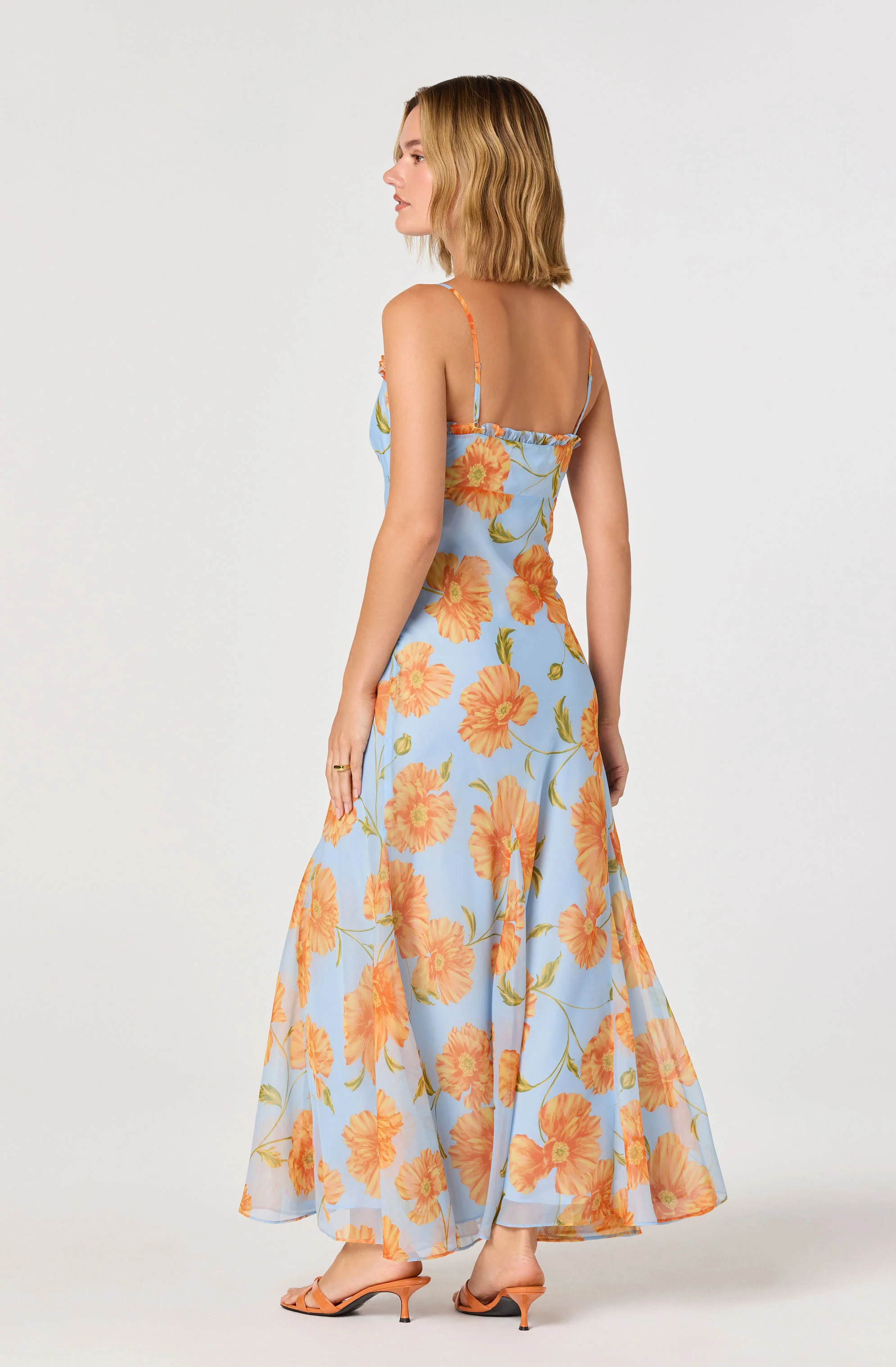 Maeryn Plaid Ruffle Trim Maxi Dress - Image 4