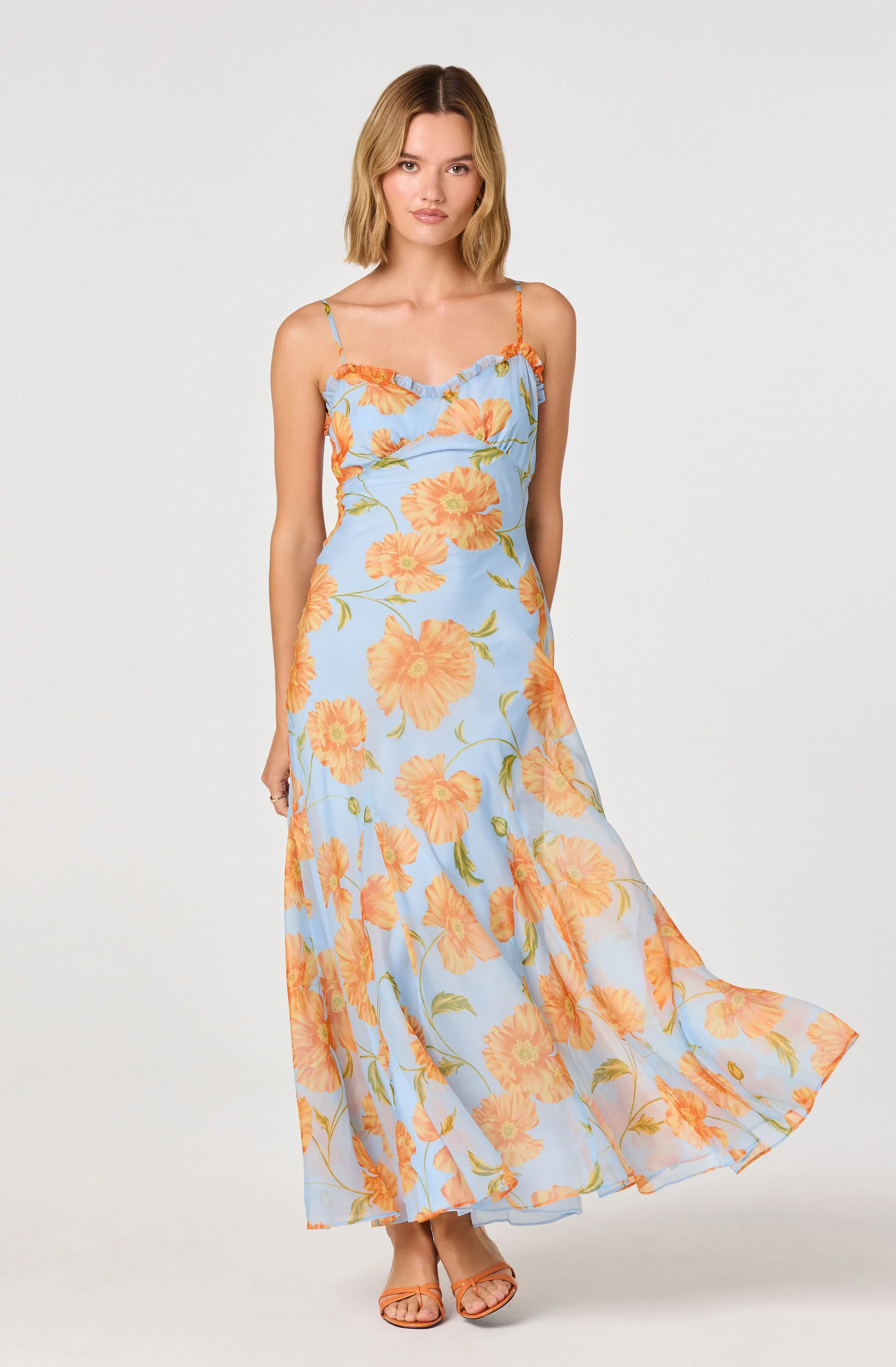 Maeryn Plaid Ruffle Trim Maxi Dress - Image 5