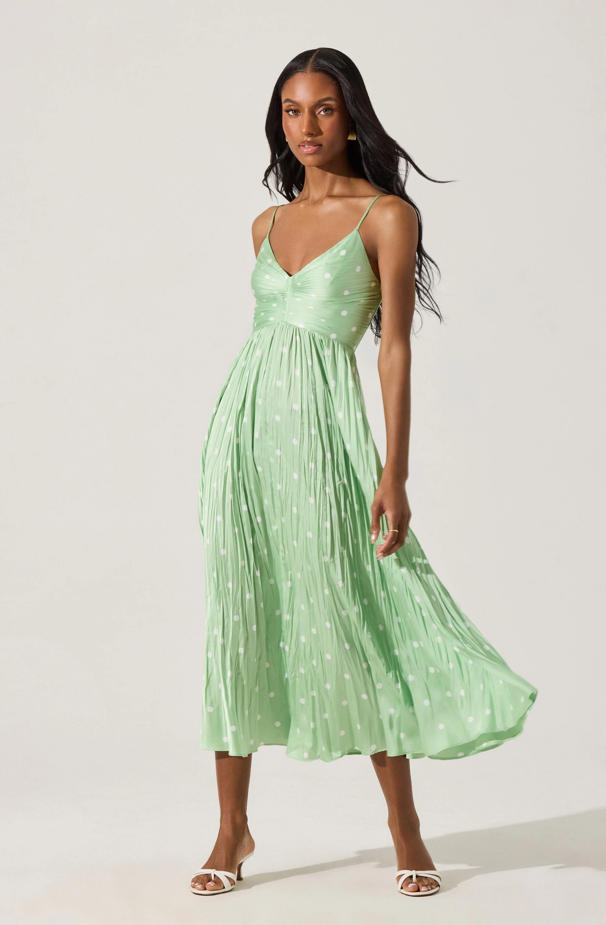 Maeve Printed Pleated Midi Dress - Image 3