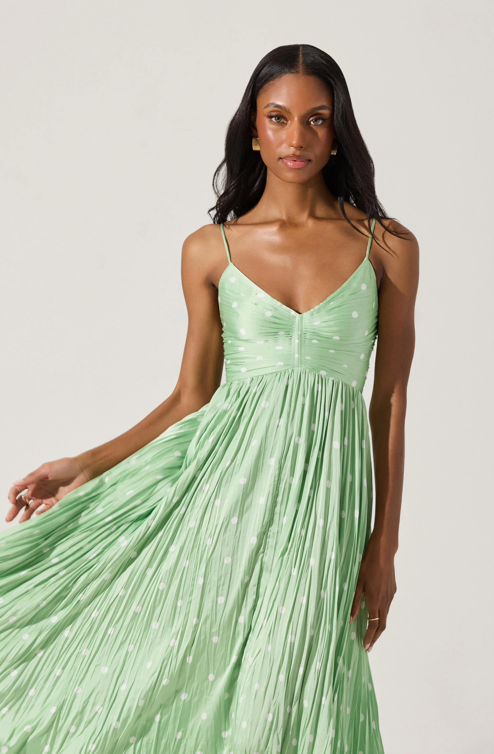 Maeve Printed Pleated Midi Dress - Image 4