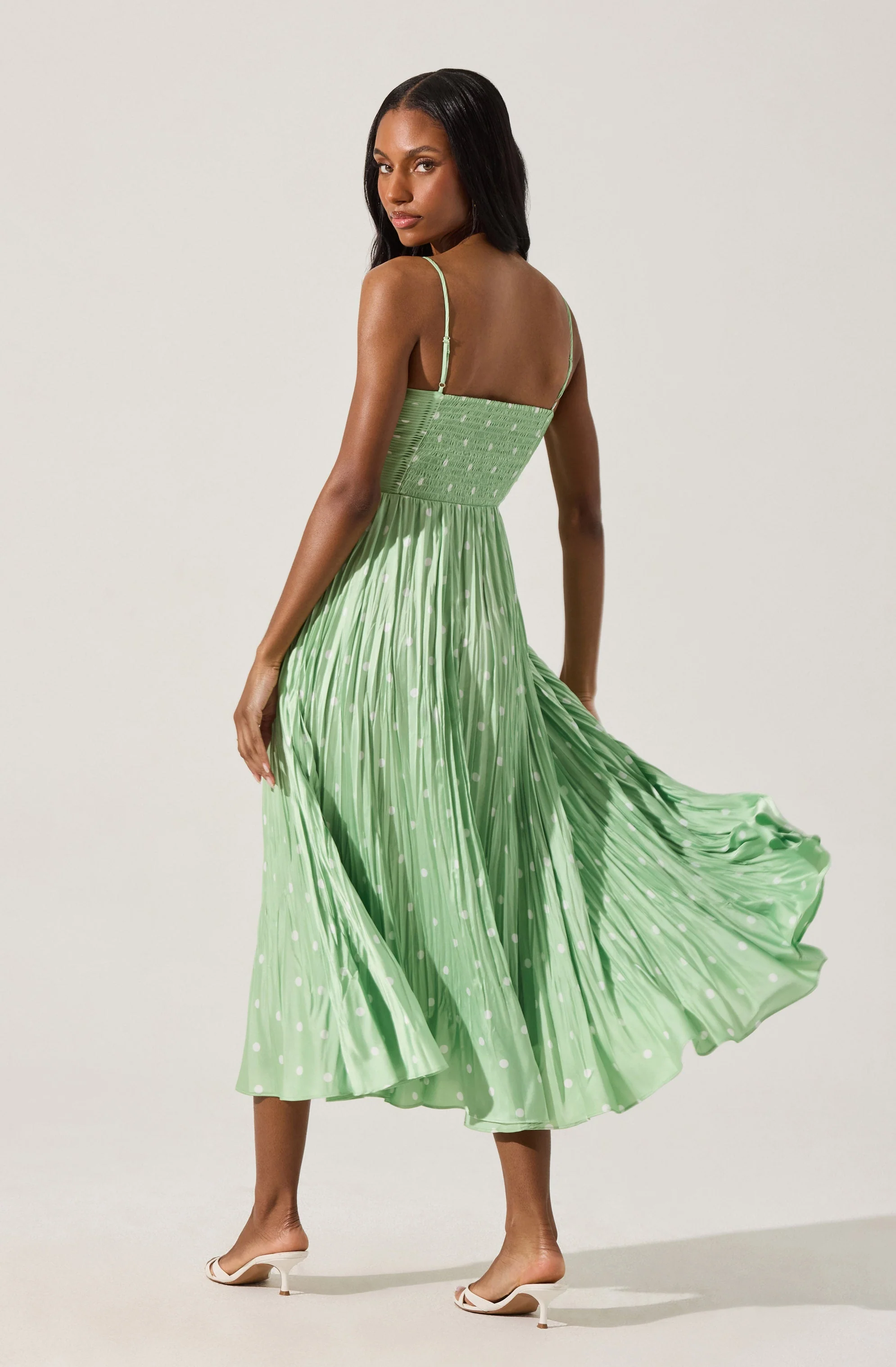 Maeve Printed Pleated Midi Dress - Image 6