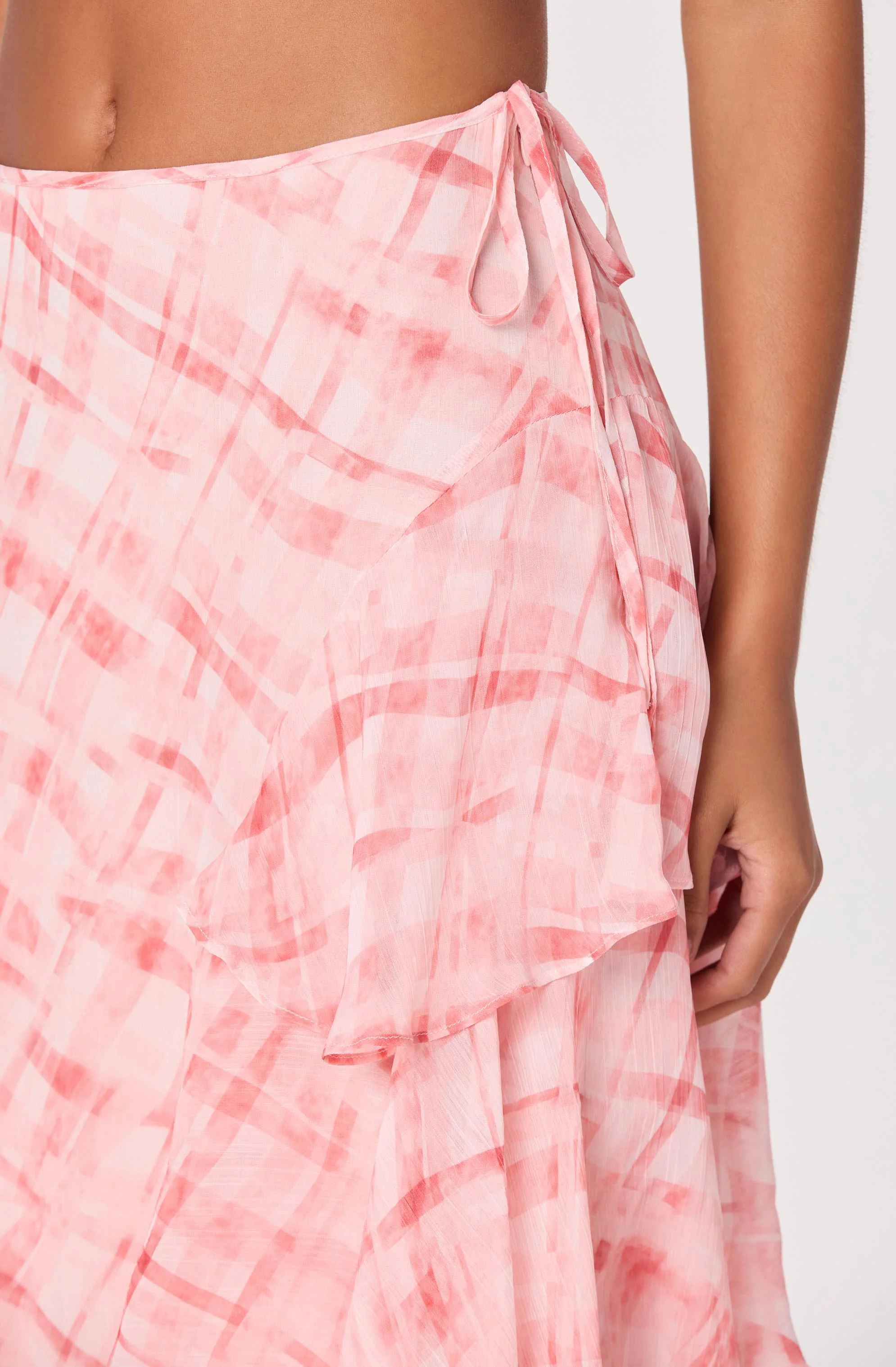 Maia Plaid Tiered Maxi Skirt - Image 3