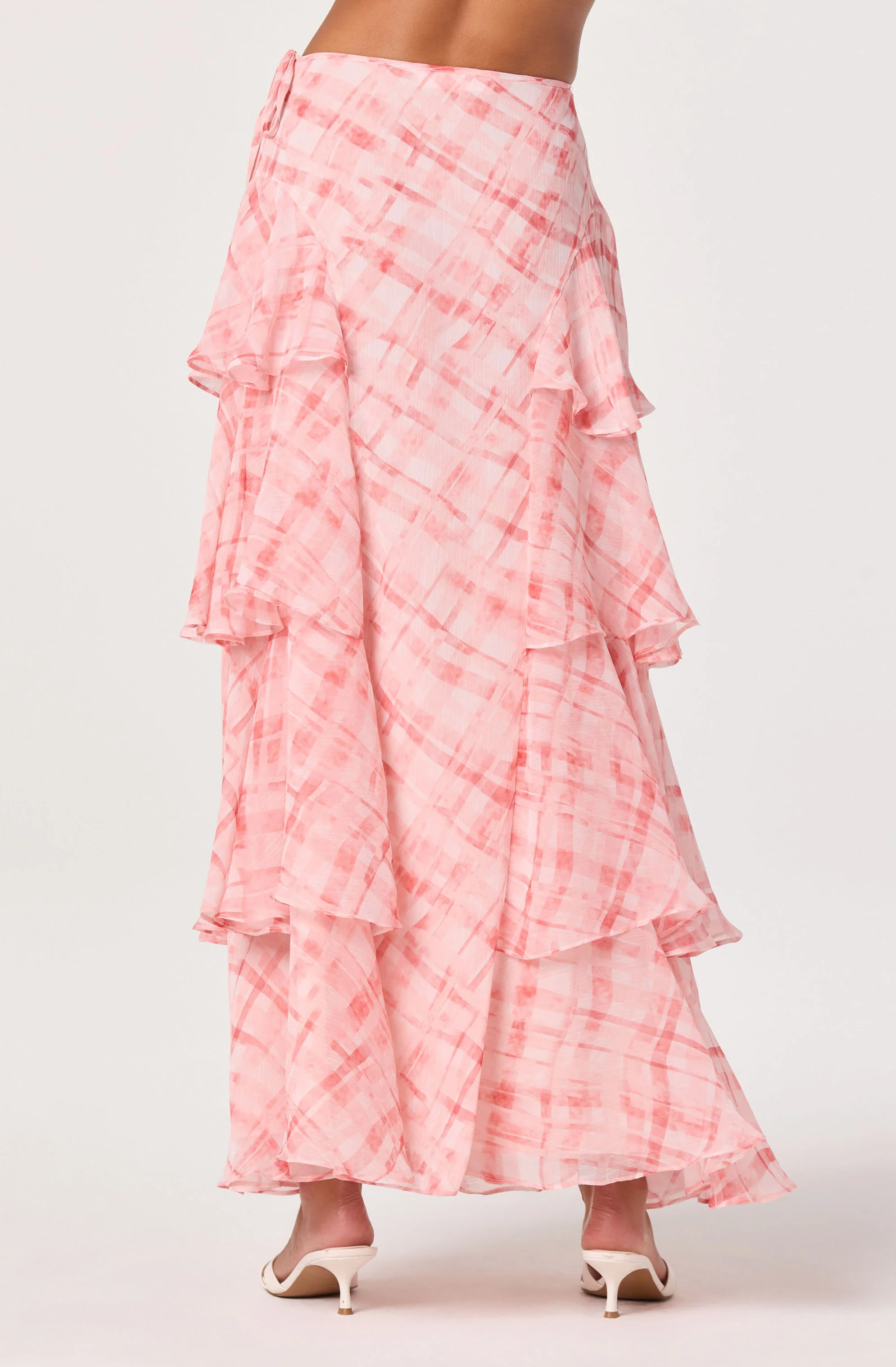 Maia Plaid Tiered Maxi Skirt - Image 5