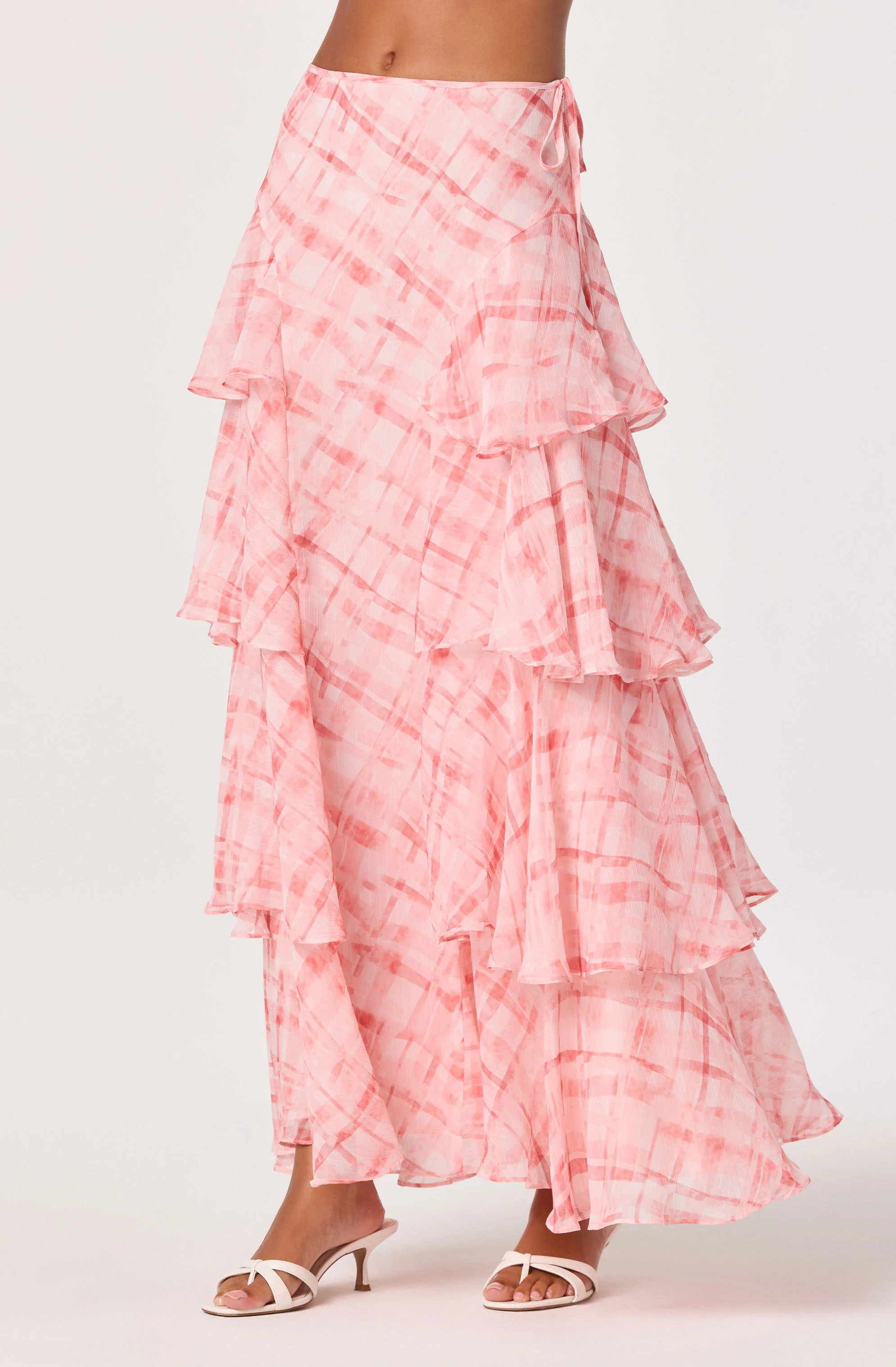 Maia Plaid Tiered Maxi Skirt - Image 6