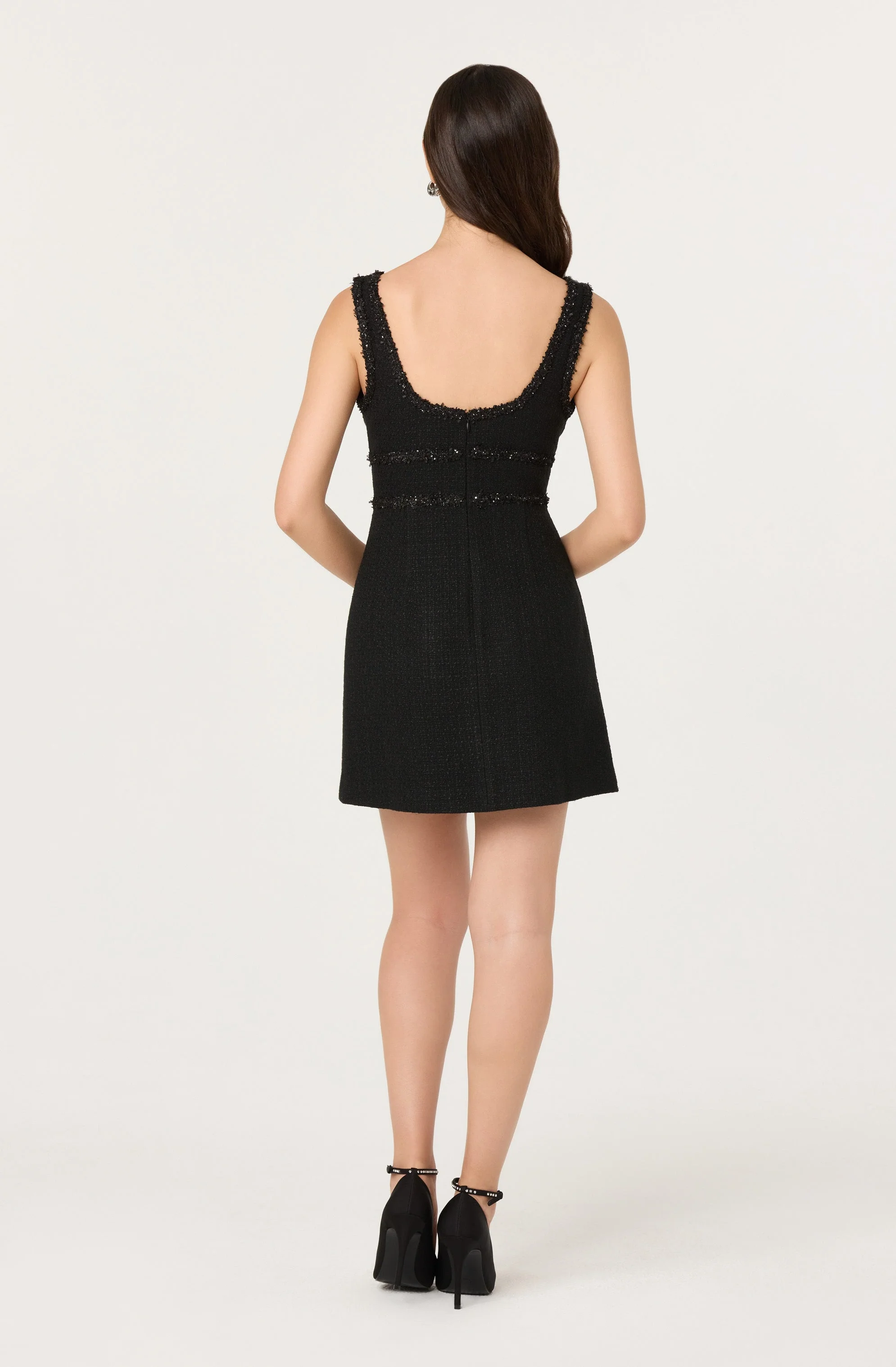 Maira Tweed Bow Mini Dress - Image 4
