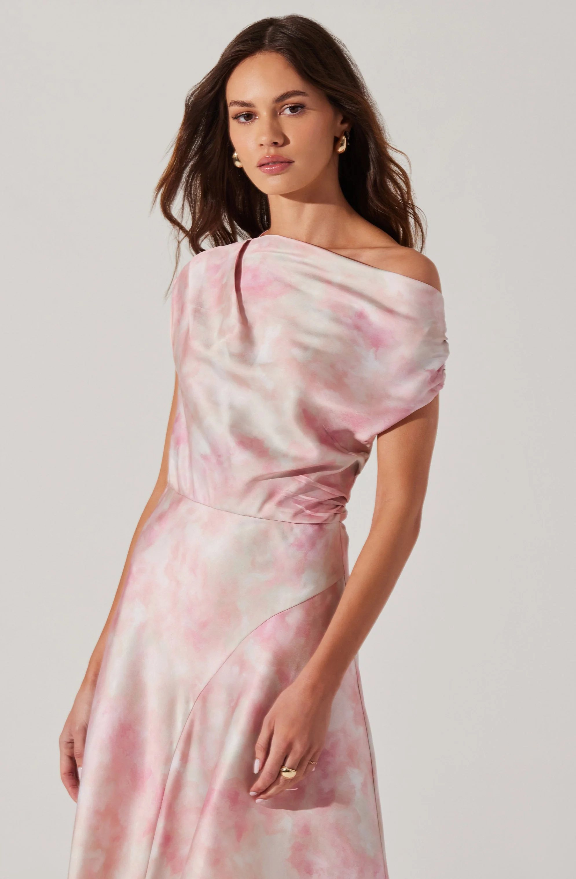 Mairyn Tie Dye Satin Midi Dress - Image 3