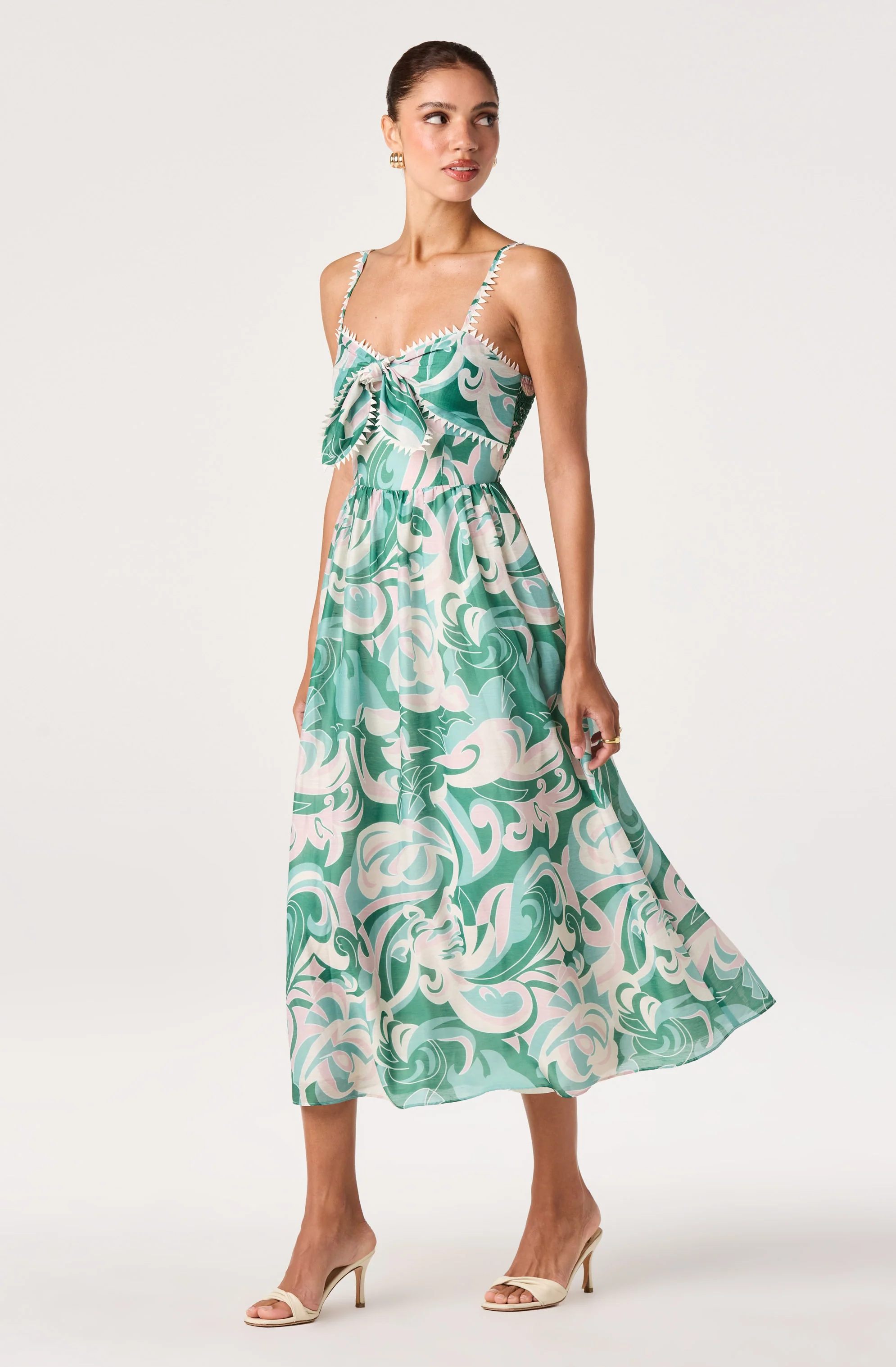 Makayla Abstract Print Midi Dress - Image 2