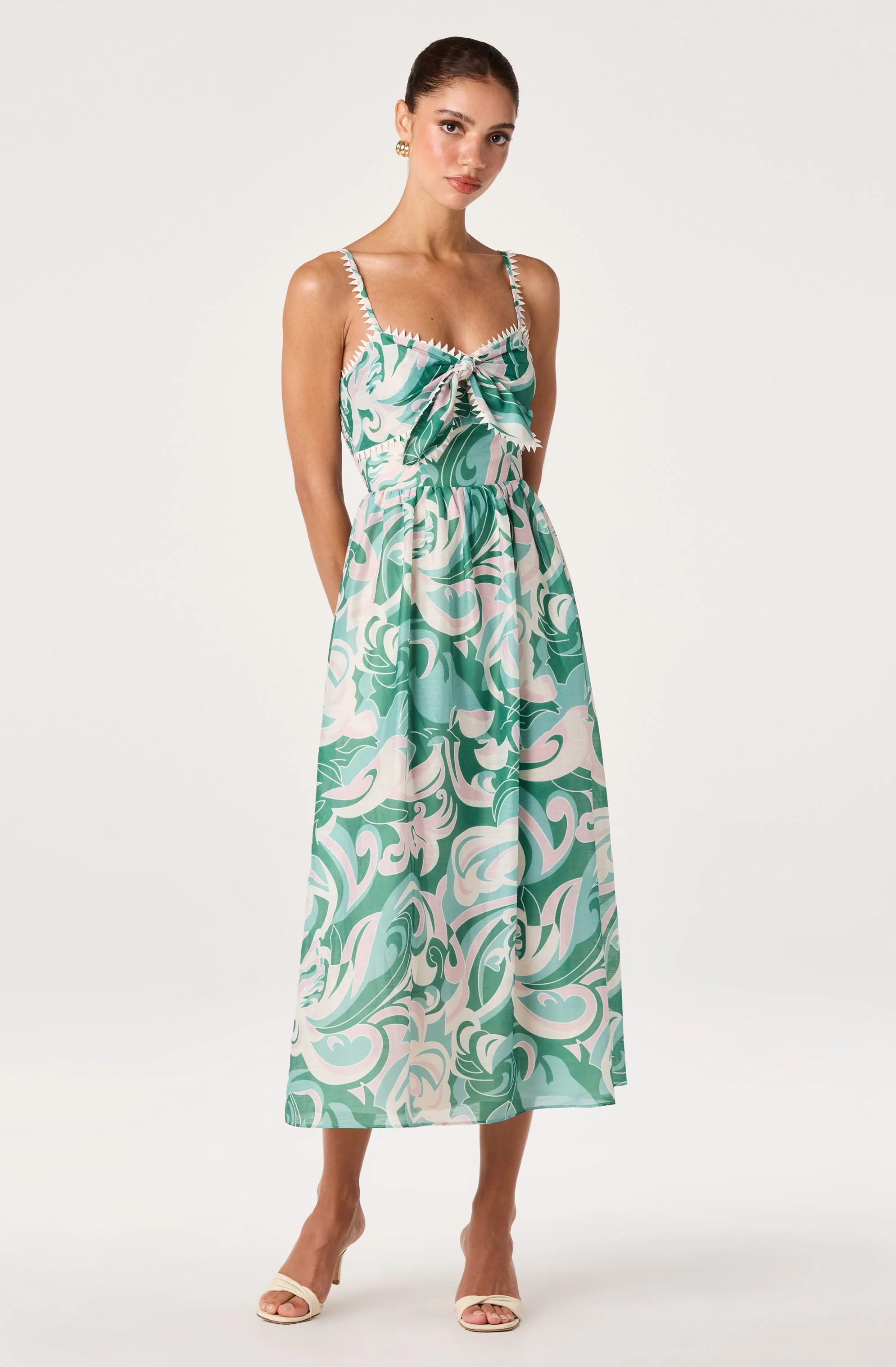 Makayla Abstract Print Midi Dress - Image 4