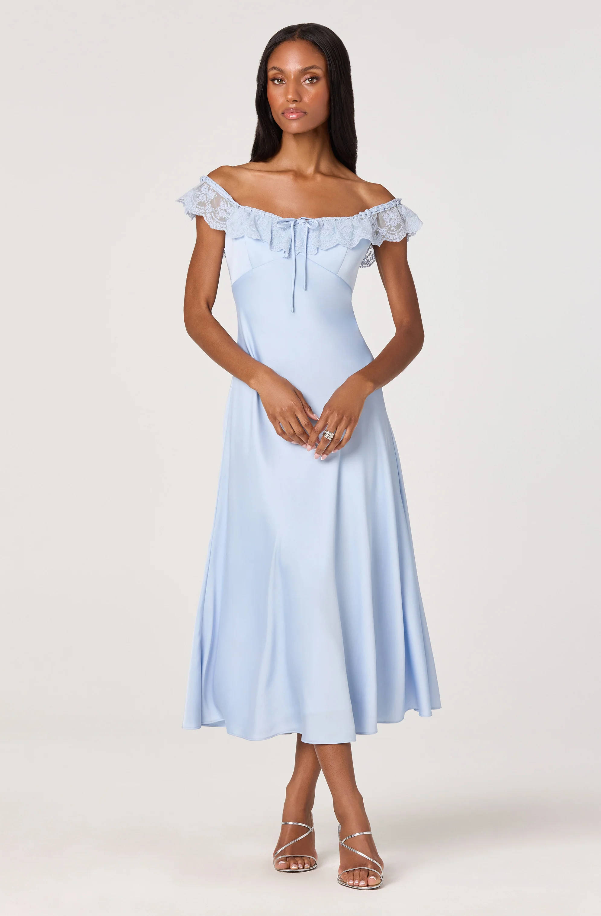 Makiya Lace Strap Empire Waist Midi Dress - Image 5