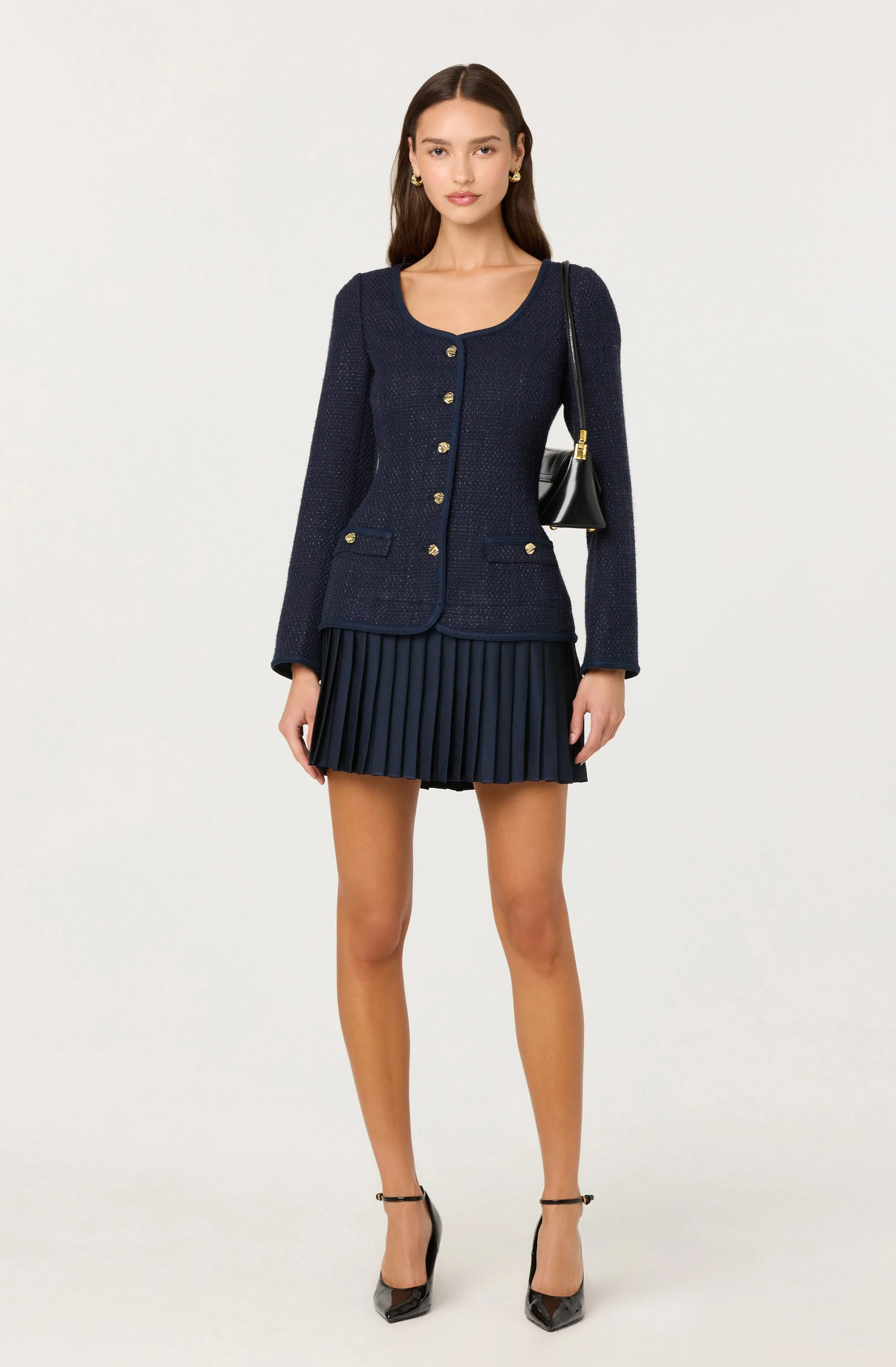 Malorie Mixed Media Mini Dress - Image 6