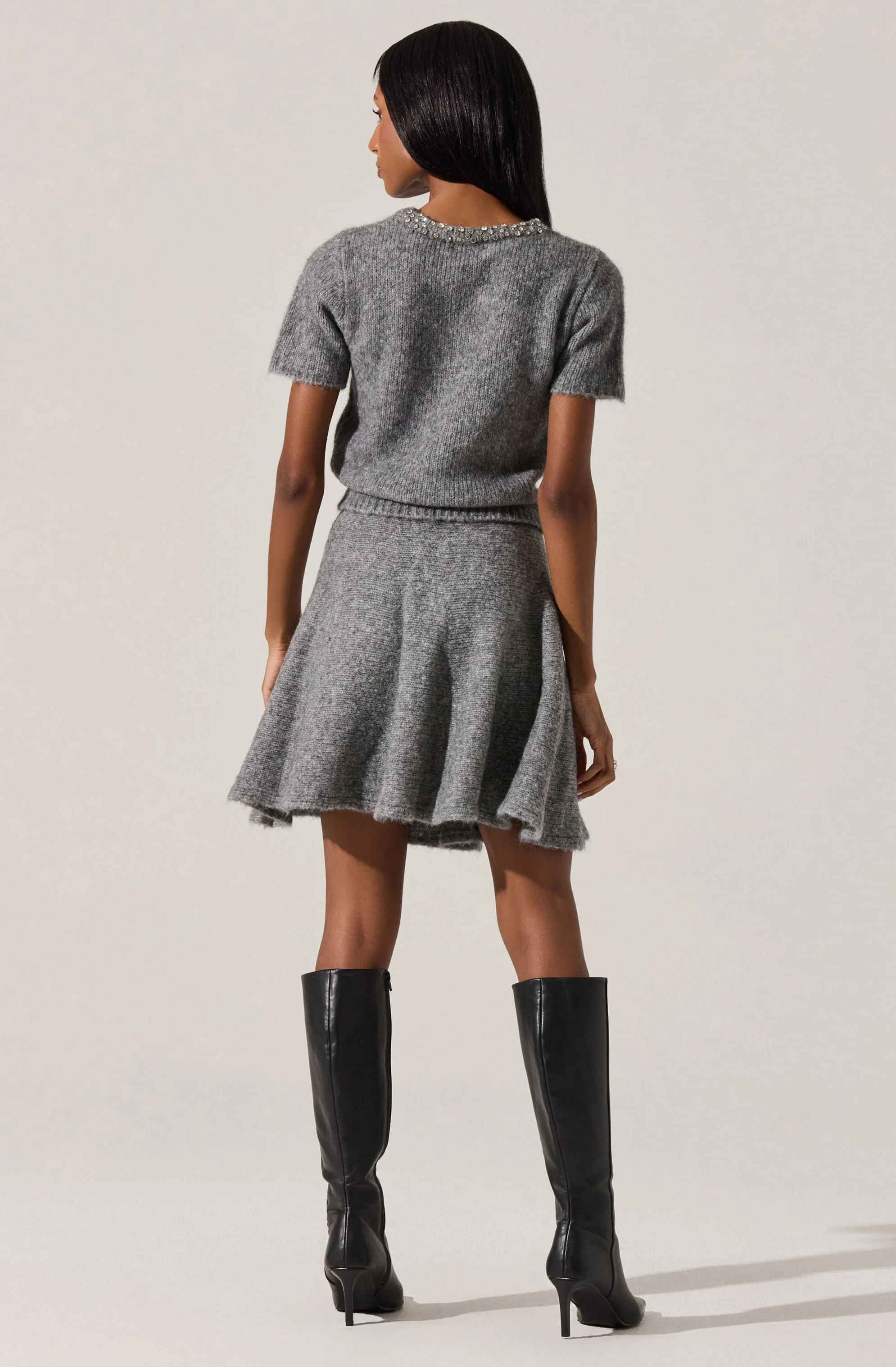 Malvie Flared Mini Sweater Skirt - Image 4