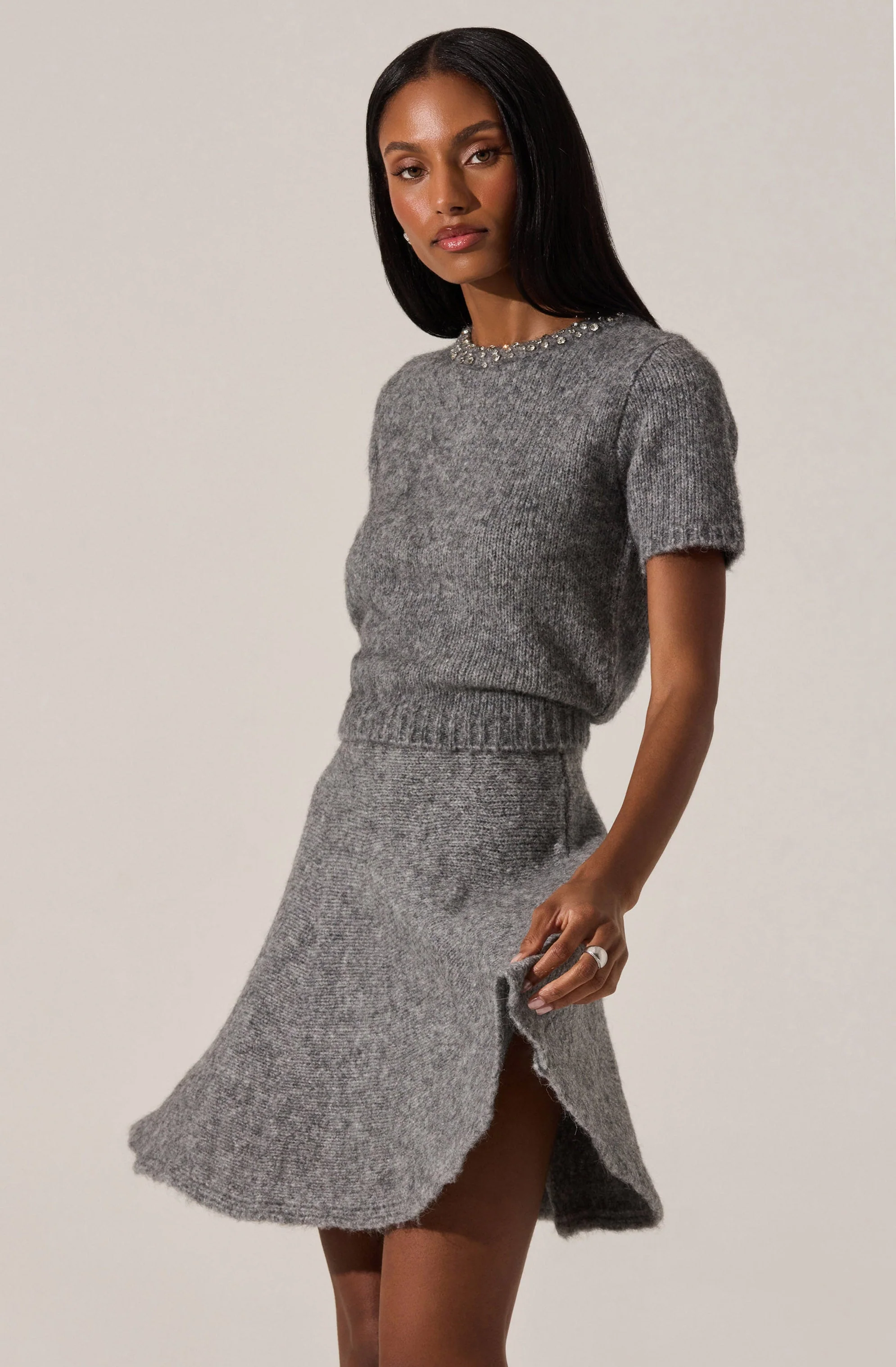 Malvie Flared Mini Sweater Skirt - Image 5