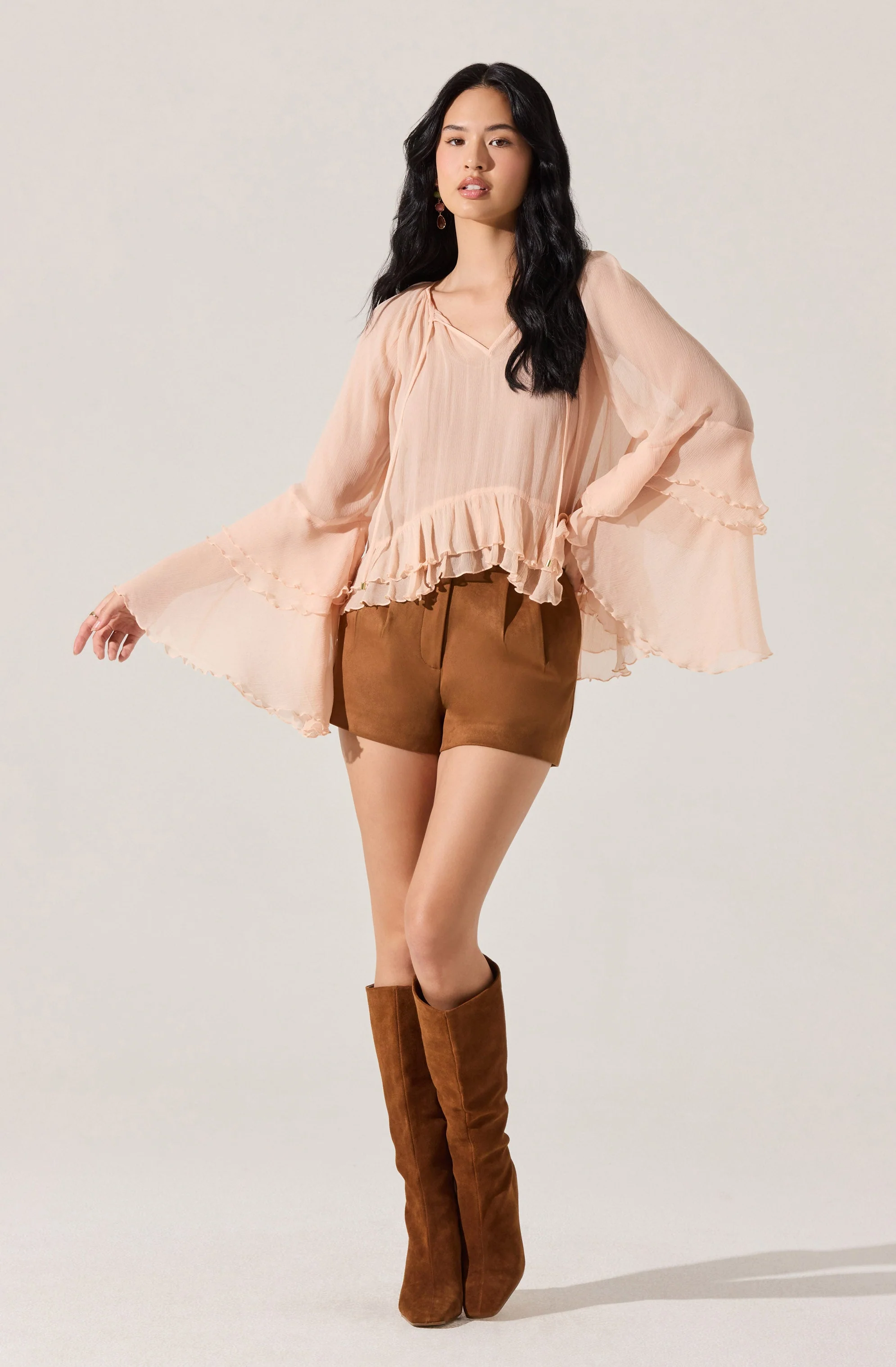 Margaery Sheer Ruffle Peplum Top - Image 6