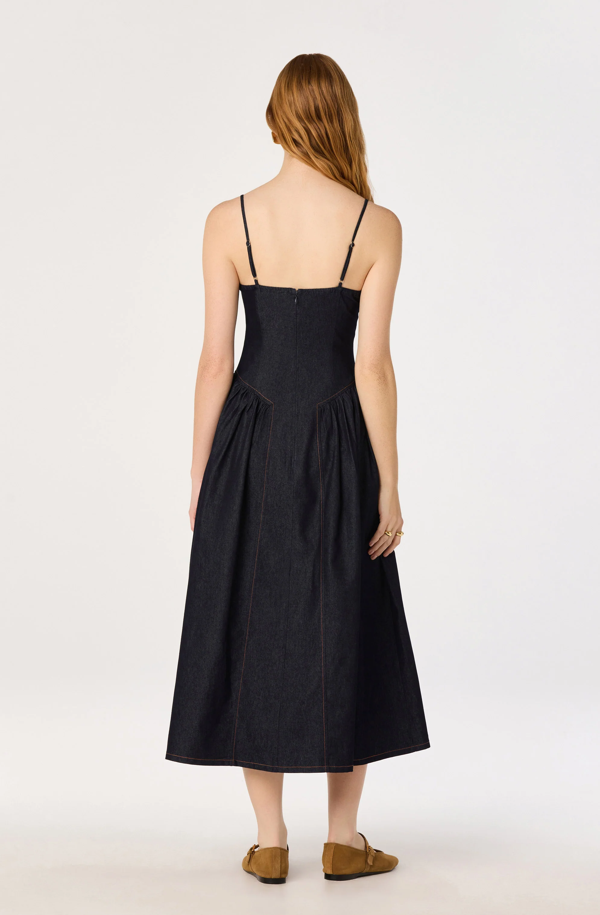 Margaux Denim Bustier Midi Dress - Image 3