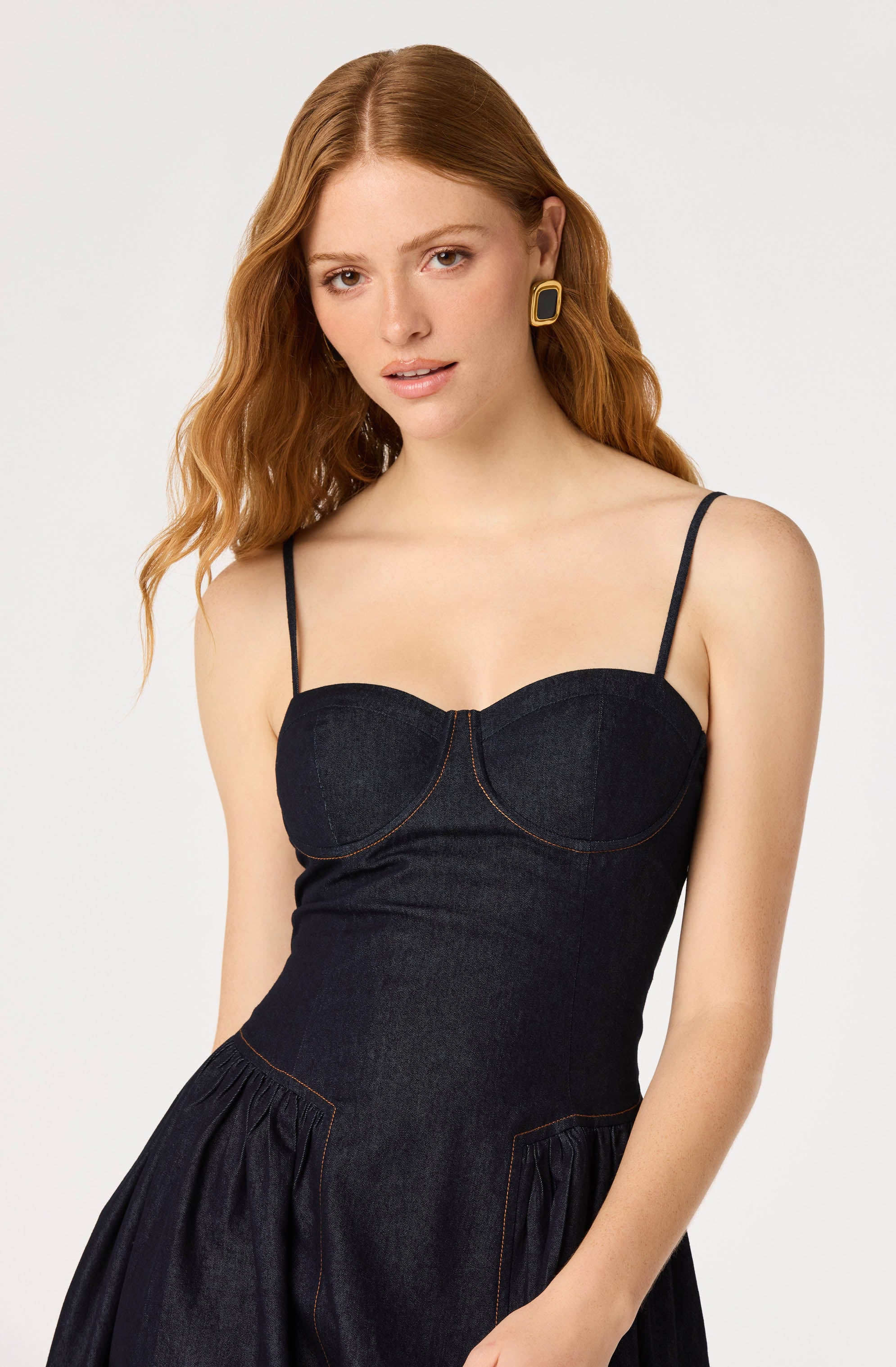 Margaux Denim Bustier Midi Dress - Image 6