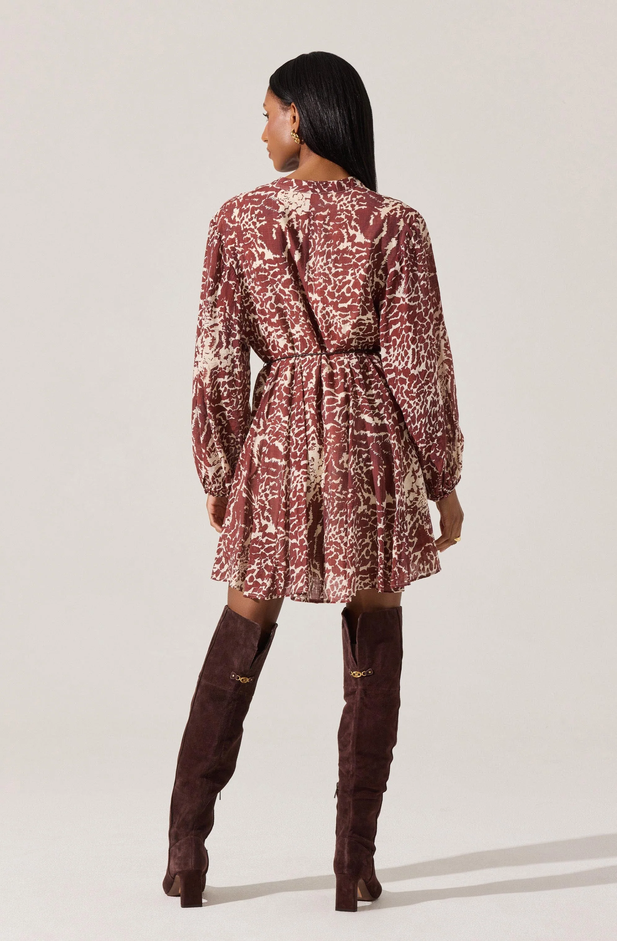 Marisela Belted V-Neck Mini Dress - Image 3