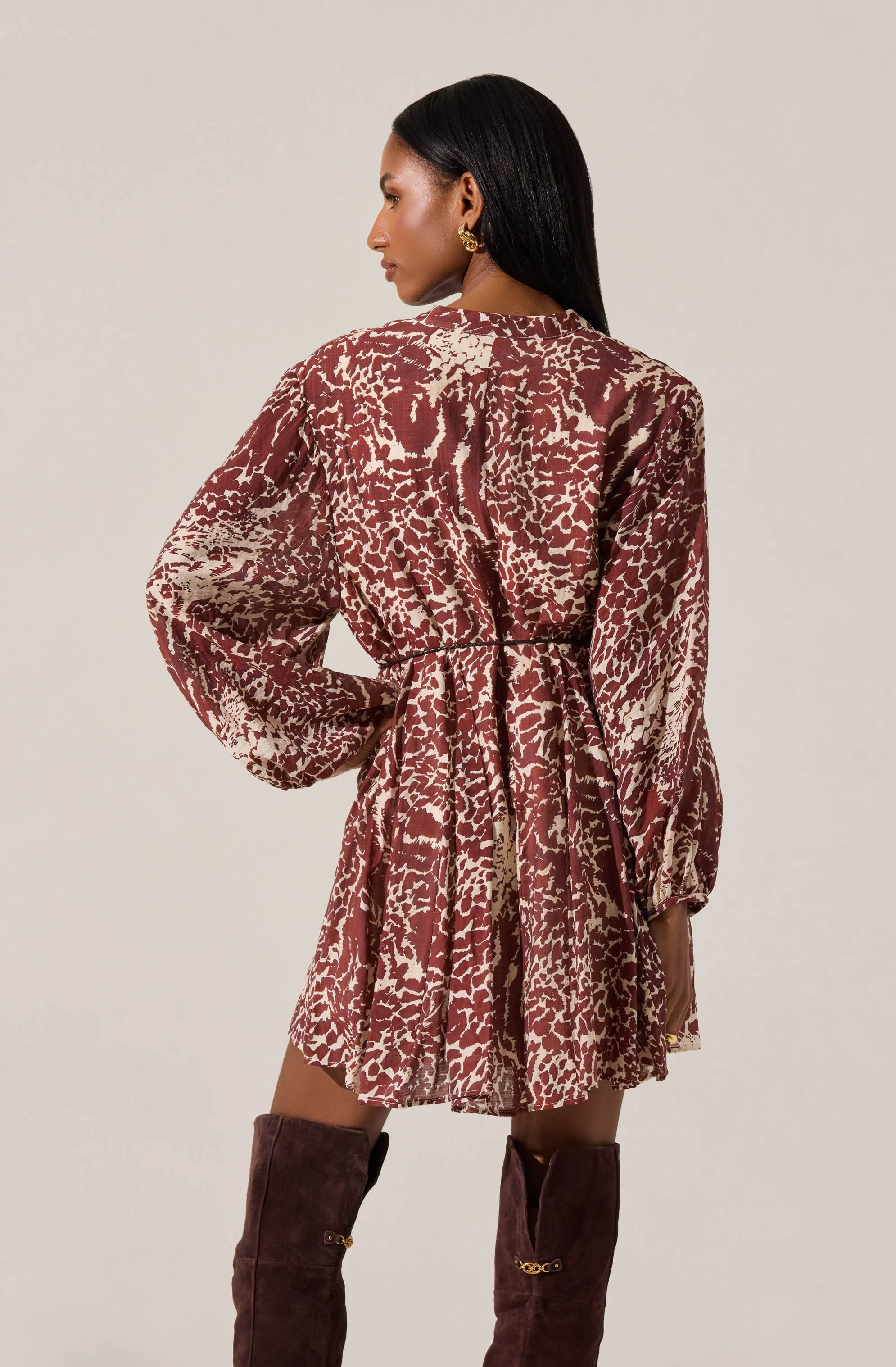 Marisela Belted V-Neck Mini Dress - Image 5