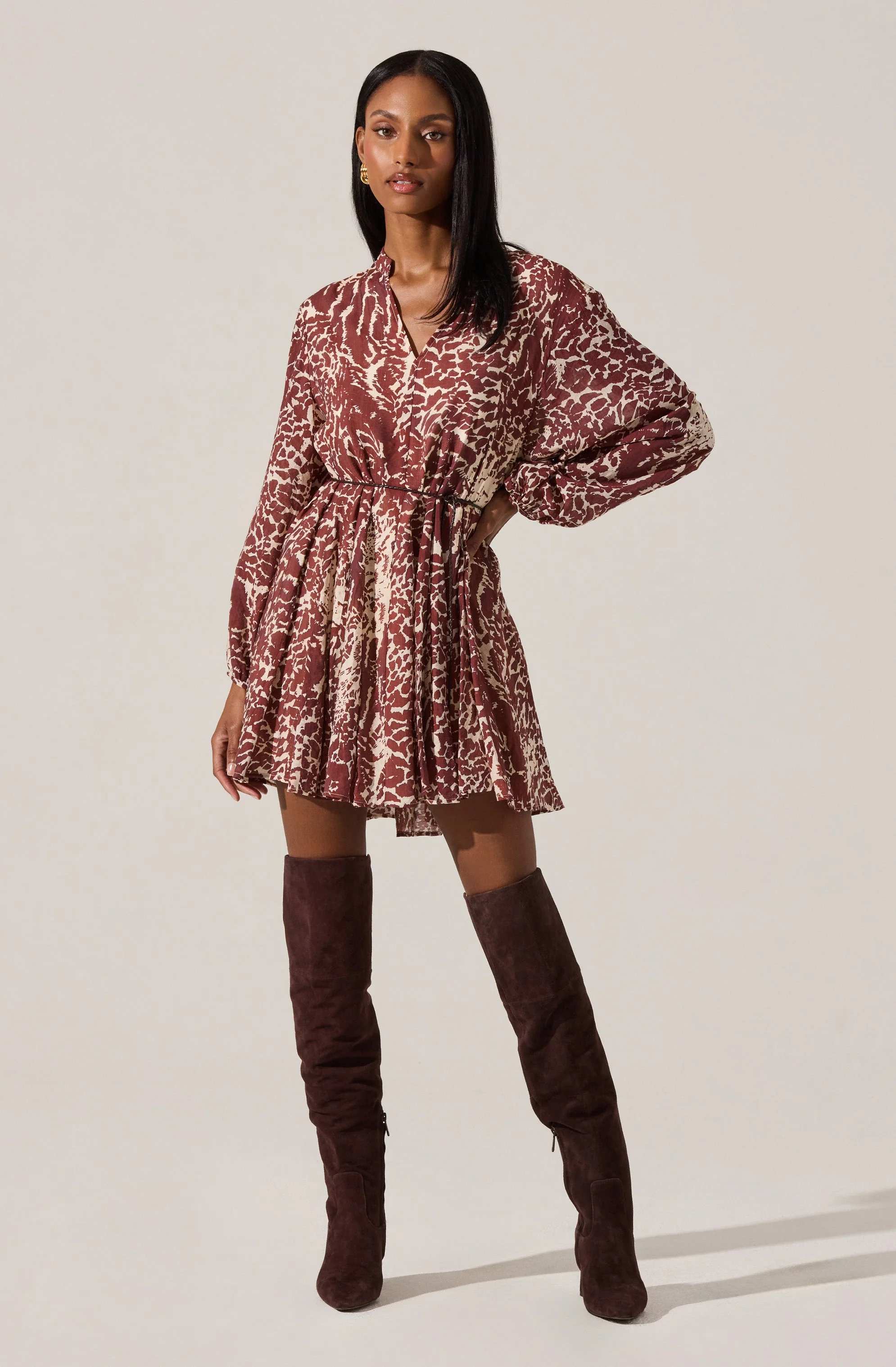 Marisela Belted V-Neck Mini Dress - Image 6