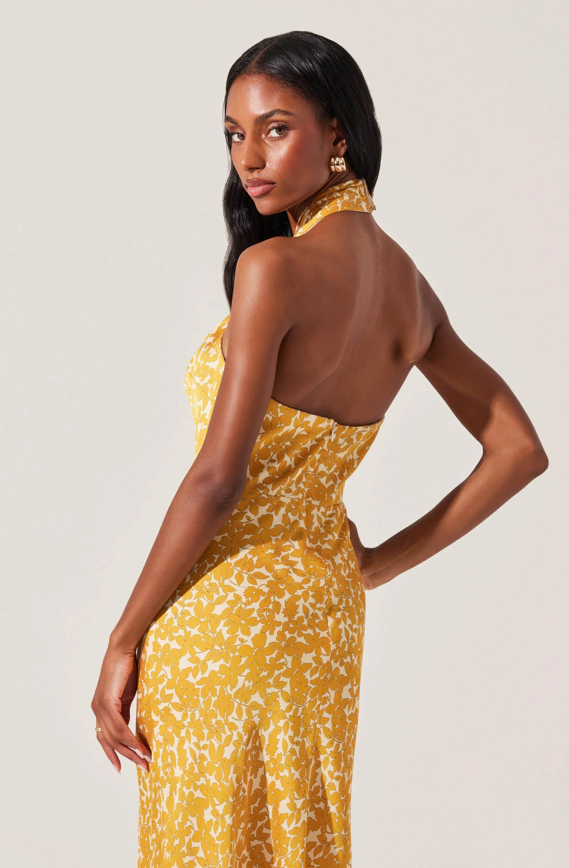 Marissa Floral Halter Neck Midi Dress - Image 12