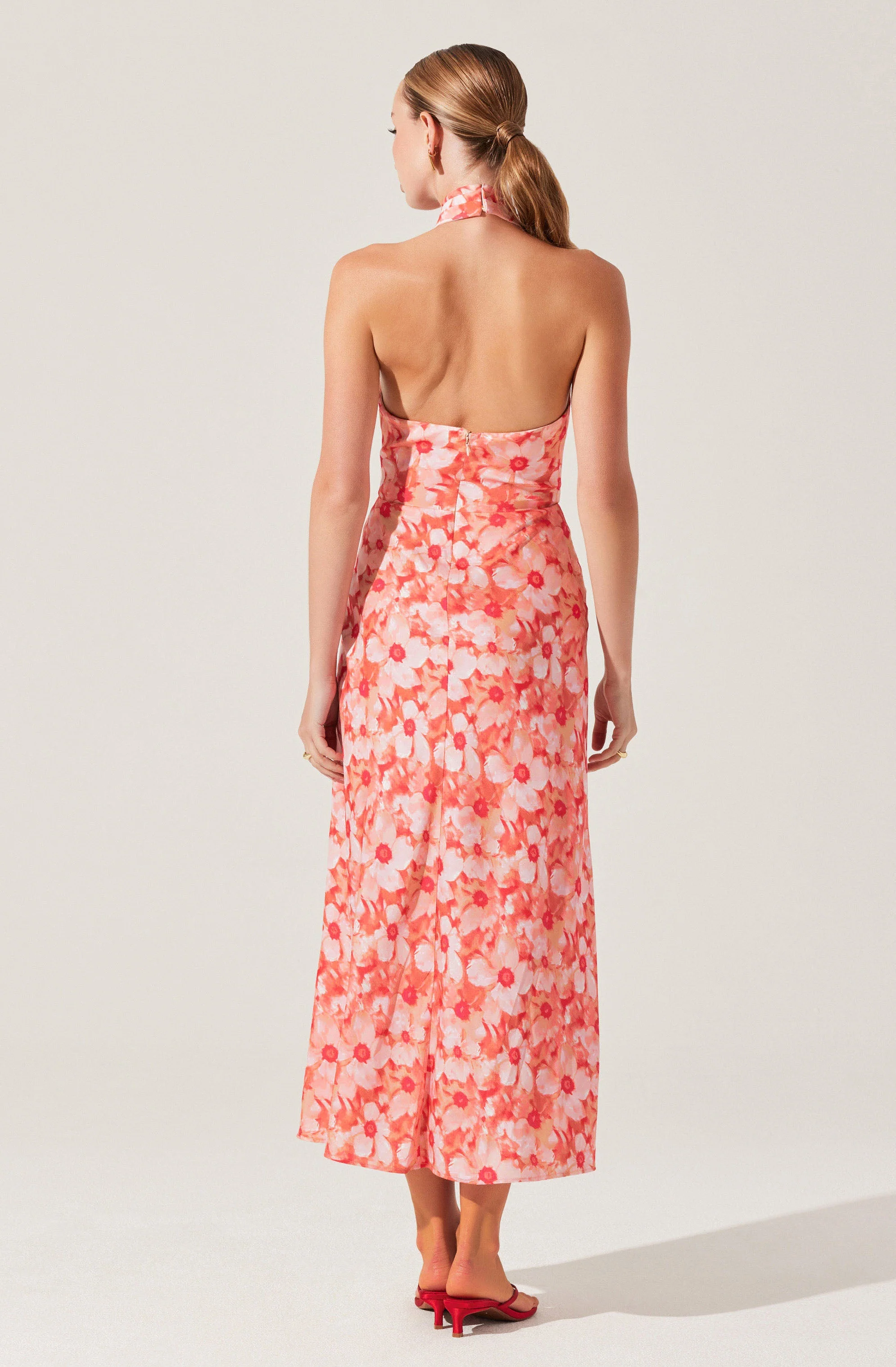 Marissa Floral Halter Neck Midi Dress - Image 3