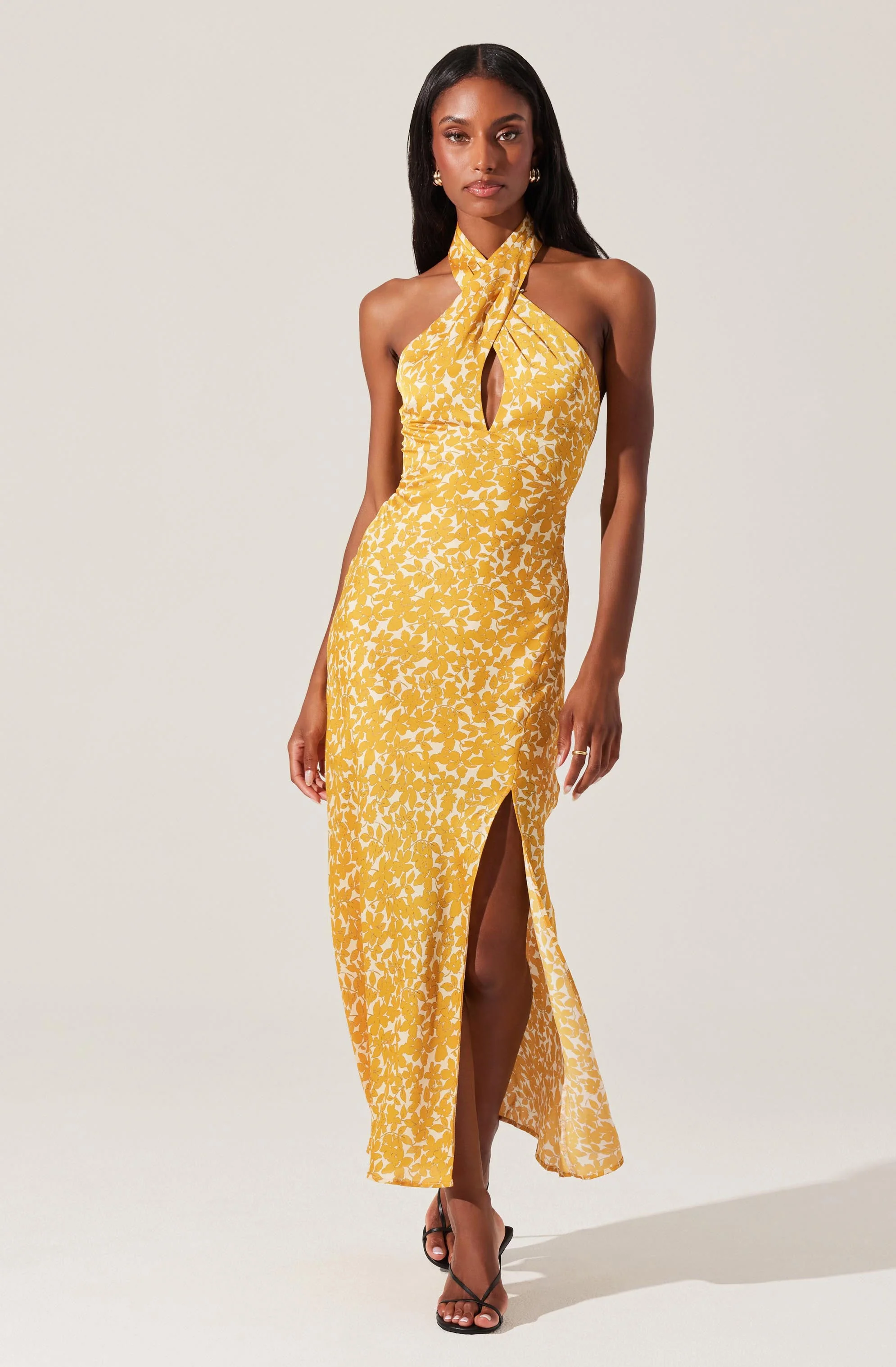 Marissa Floral Halter Neck Midi Dress - Image 7